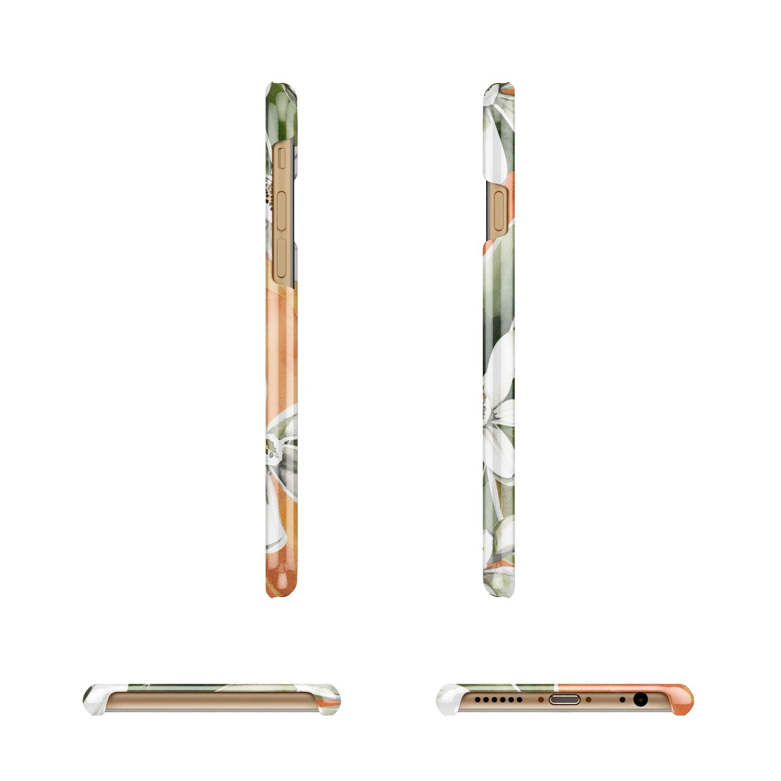 Personalised Orange Tree Apple iPhone 6 3D Wrap Snap Case Angled Images