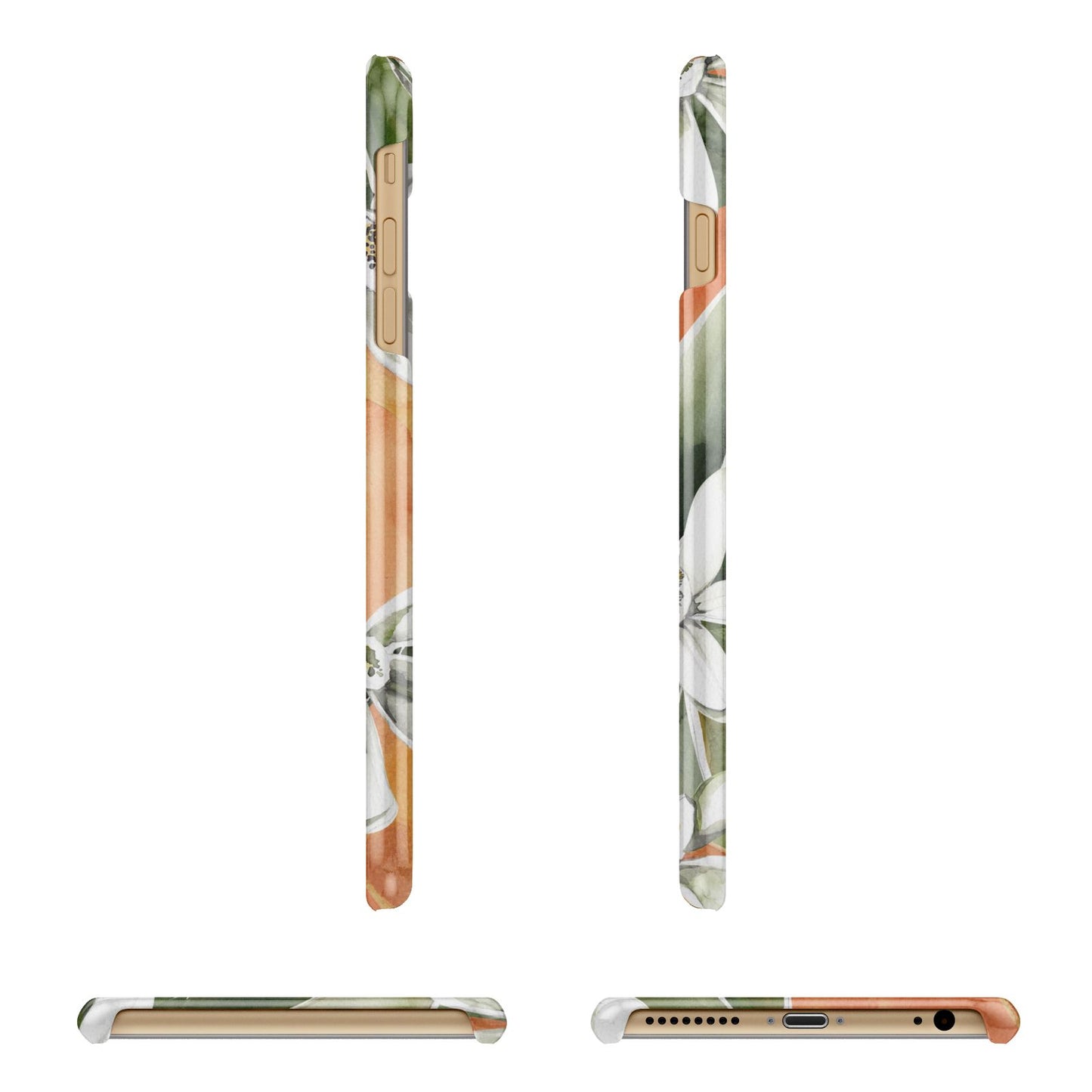 Personalised Orange Tree Apple iPhone 6 Plus 3D Wrap Snap Case Angled Images