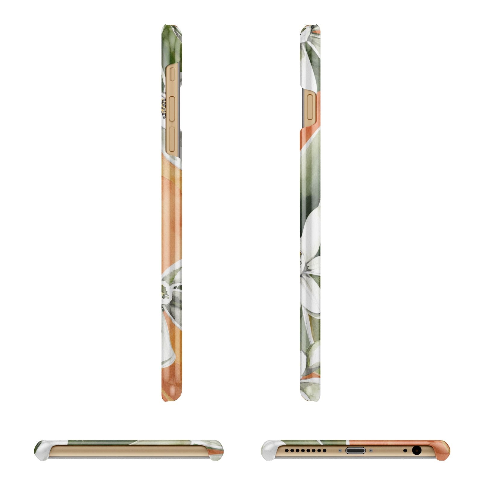 Personalised Orange Tree Apple iPhone 6 Plus 3D Wrap Snap Case Angled Images