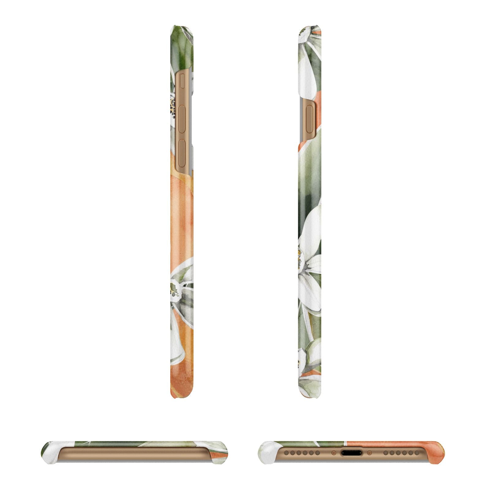 Personalised Orange Tree Apple iPhone 7 8 3D Wrap Snap Case Angled Images