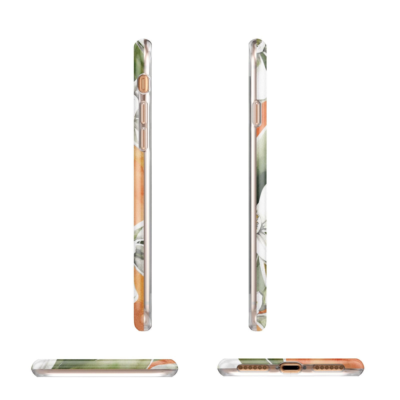 Personalised Orange Tree Apple iPhone 7 8 3D Wrap Tough Case Alternative Image Angles