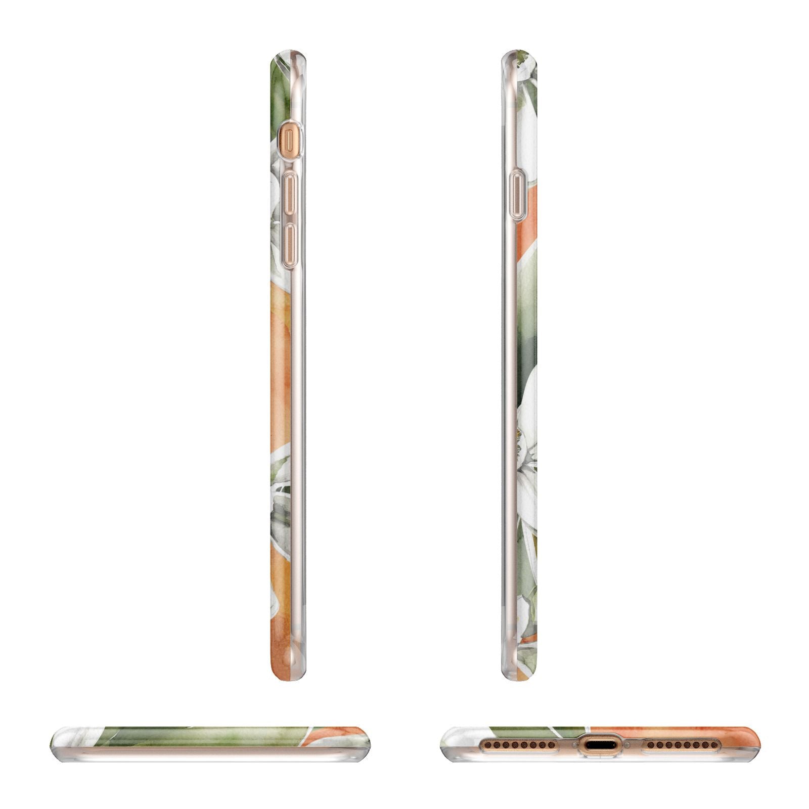 Personalised Orange Tree Apple iPhone 7 8 Plus 3D Wrap Tough Case Alternative Image Angles