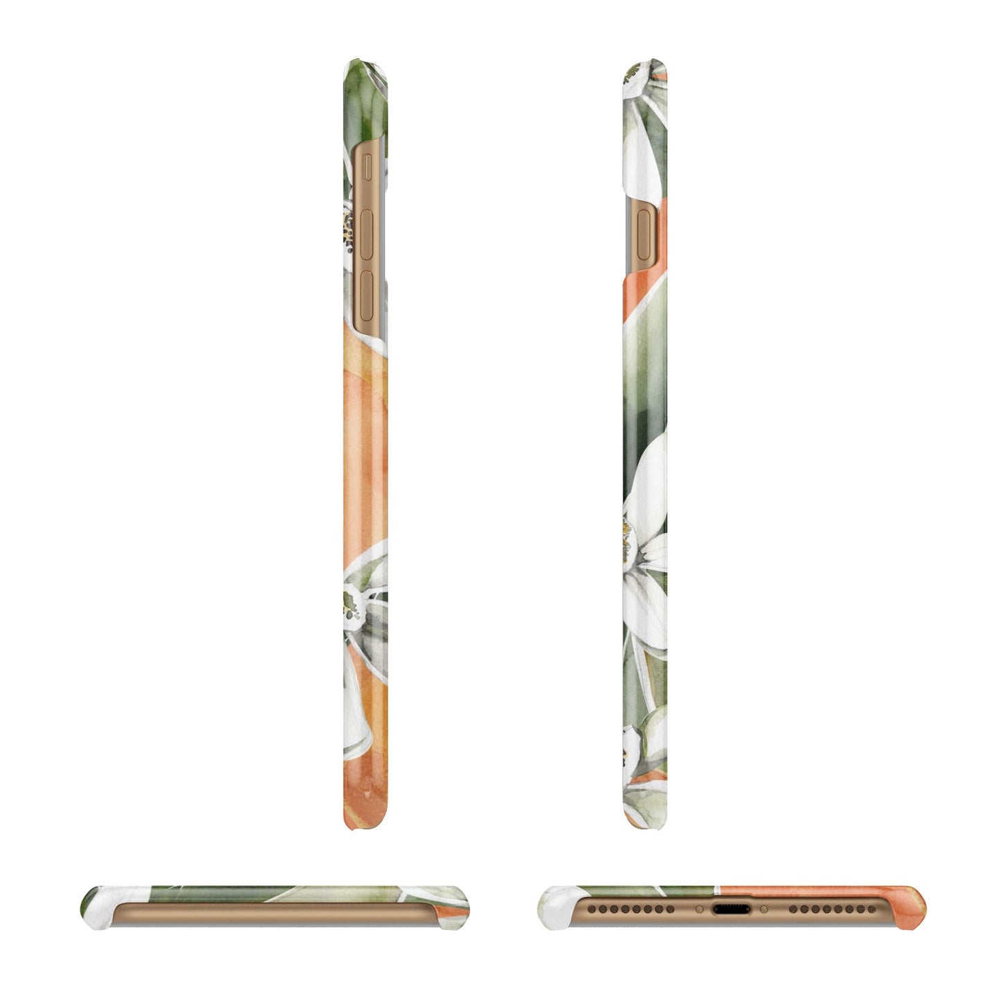 Personalised Orange Tree Apple iPhone 7 Plus 3D Wrap Snap Case Angled Images