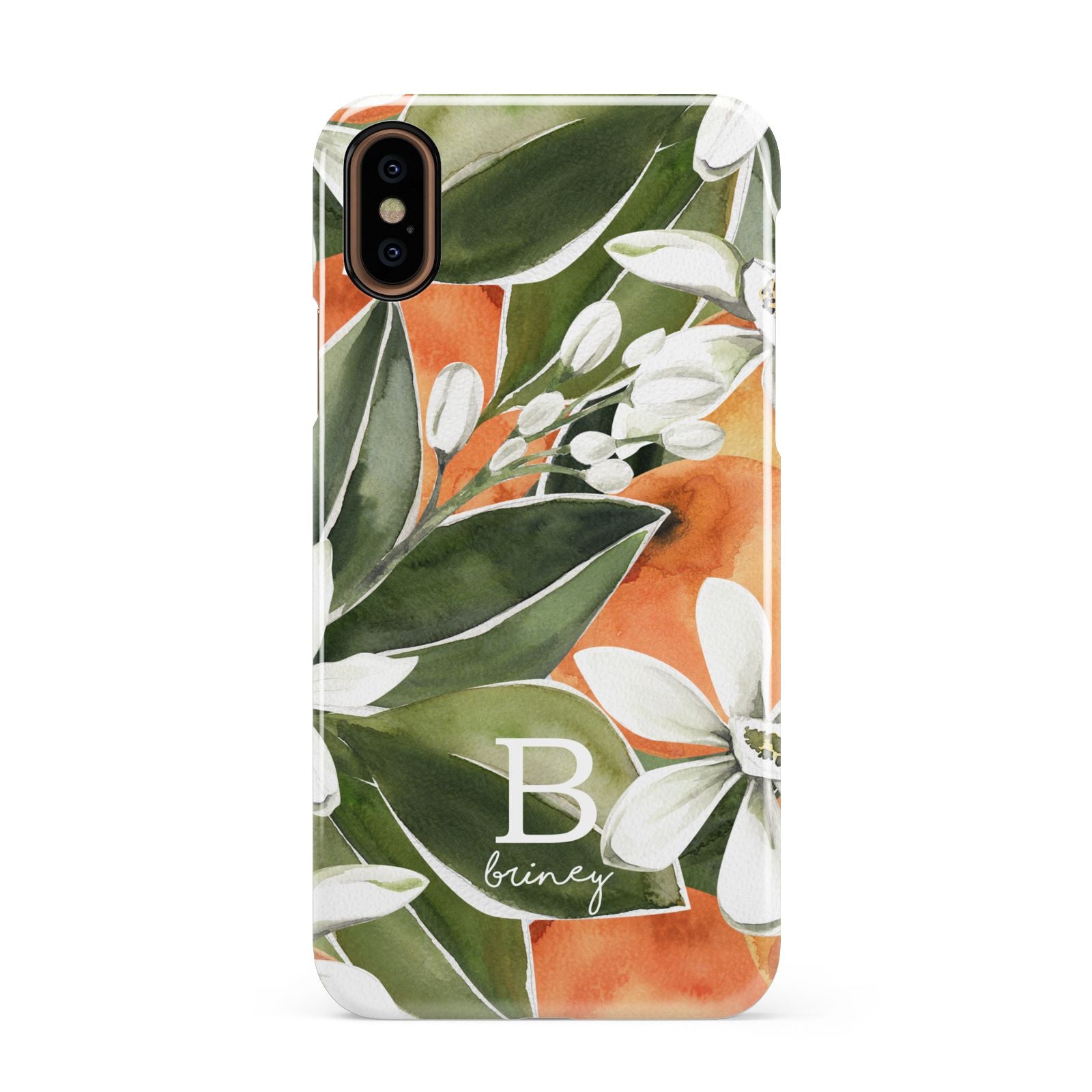 Personalised Orange Tree Apple iPhone XS 3D Snap Case