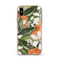 Personalised Orange Tree Apple iPhone Xs Impact Case Pink Edge on Gold Phone