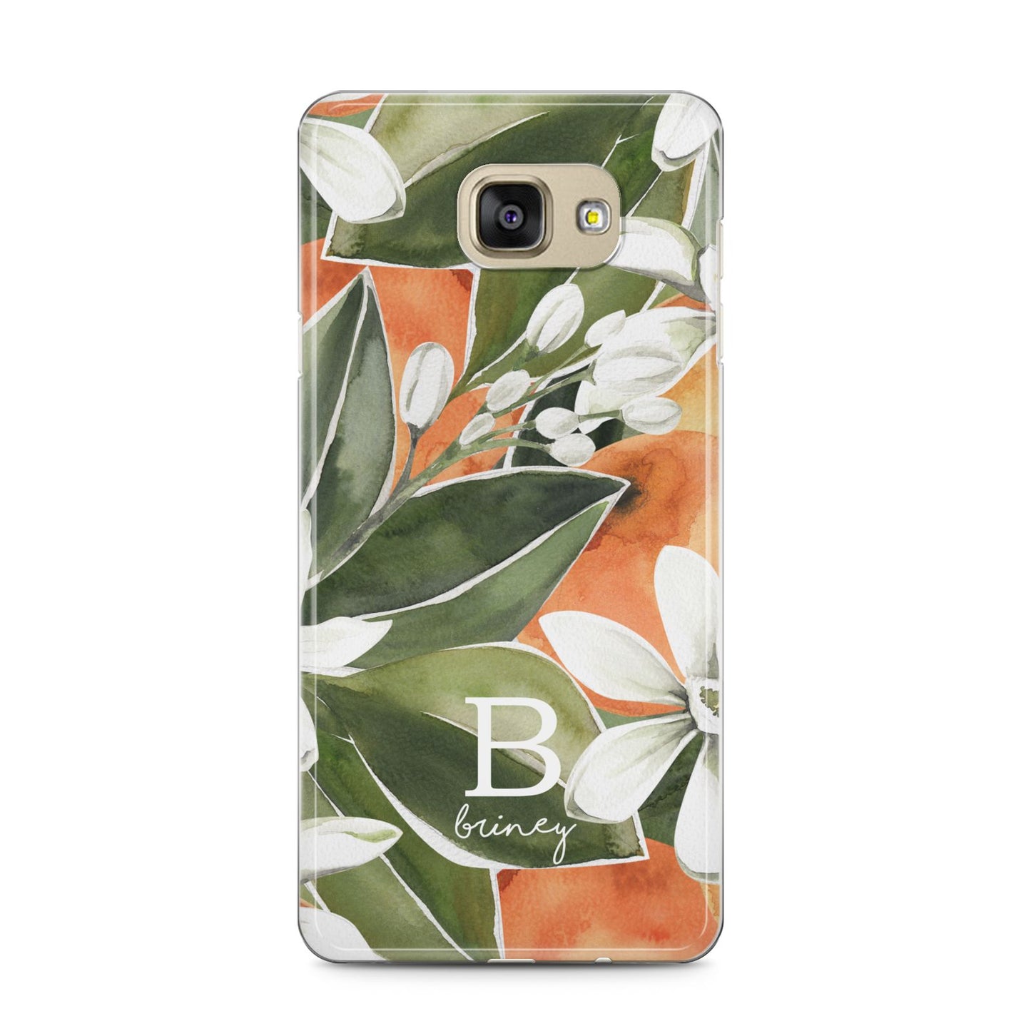 Personalised Orange Tree Samsung Galaxy A5 2016 Case on gold phone
