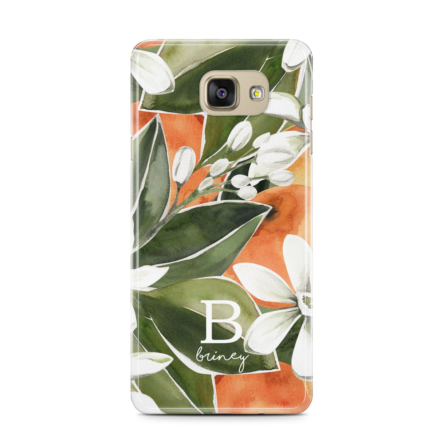 Personalised Orange Tree Samsung Galaxy A7 2016 Case on gold phone
