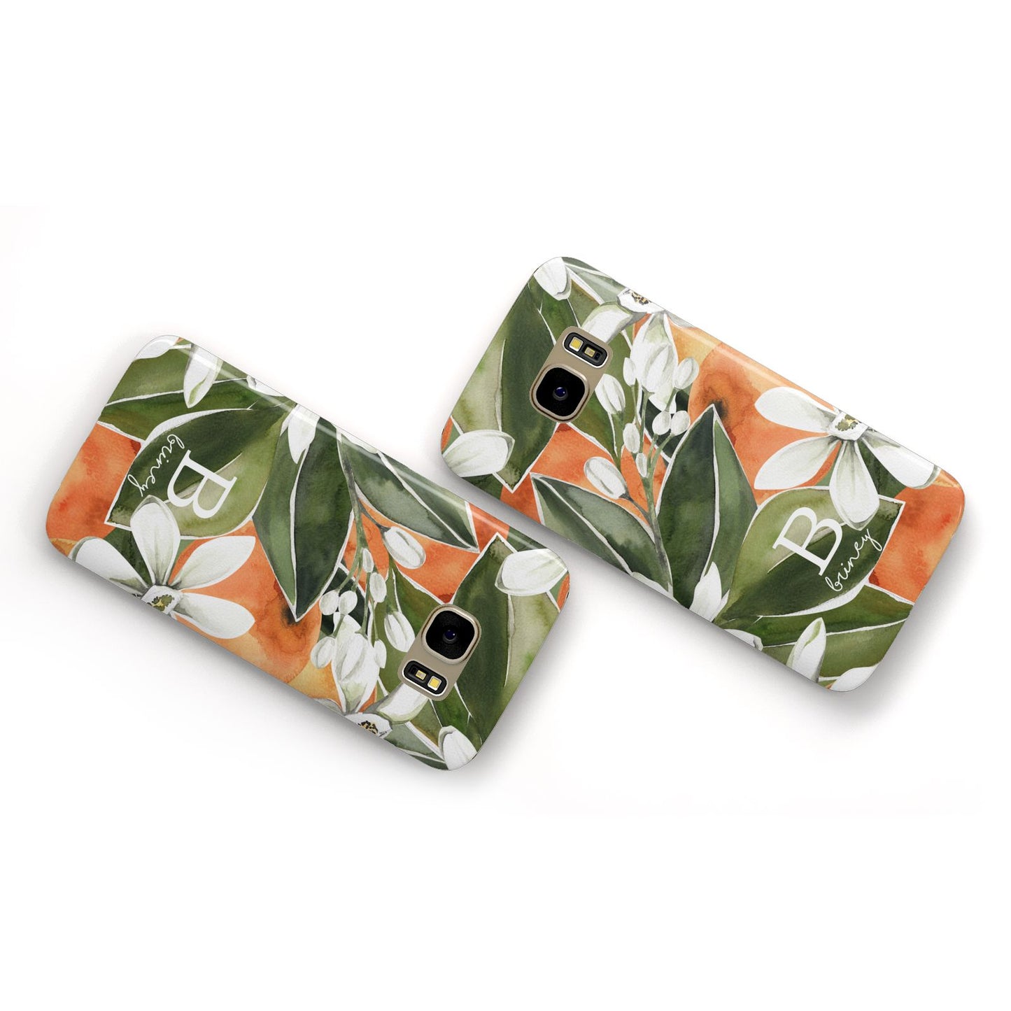 Personalised Orange Tree Samsung Galaxy Case Flat Overview