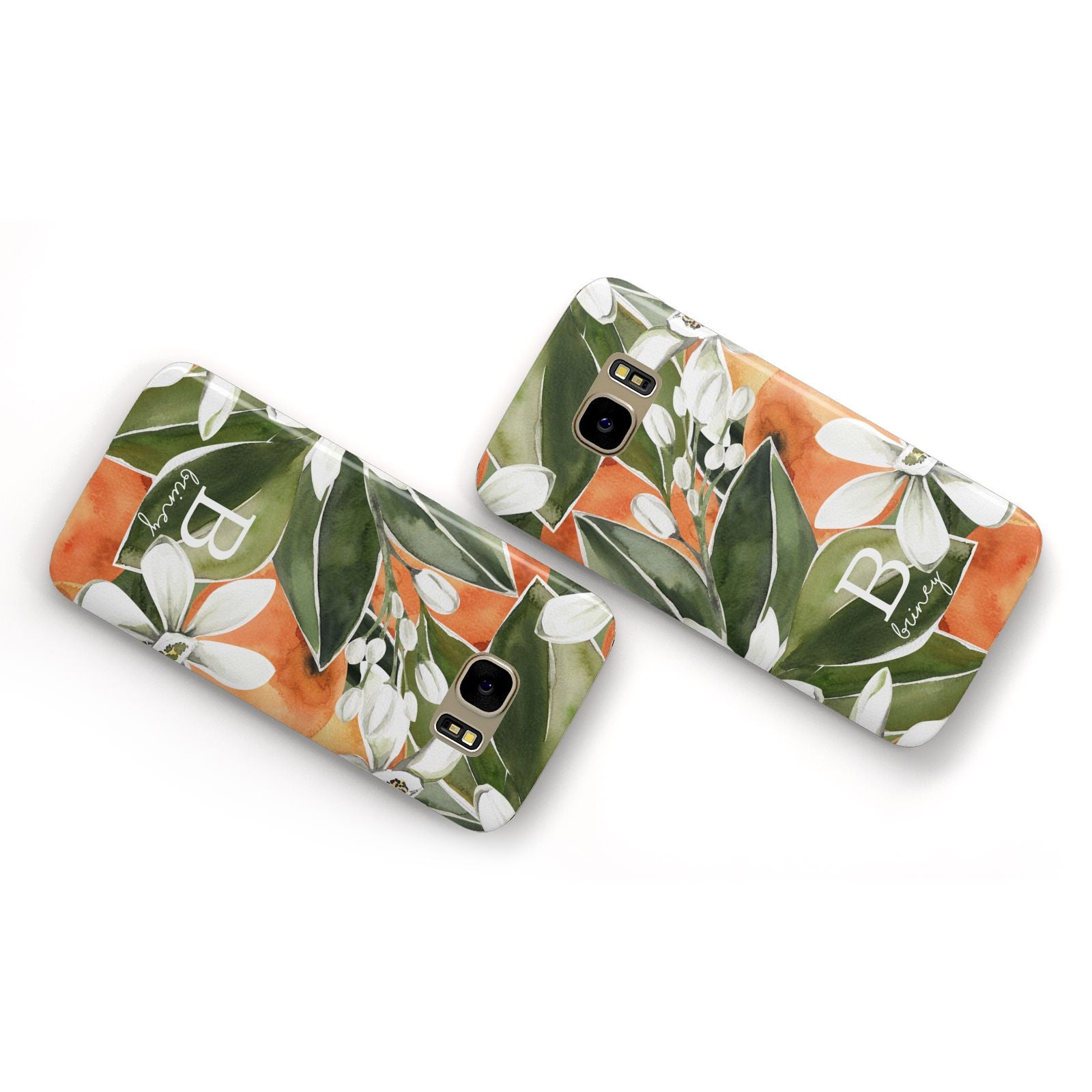 Personalised Orange Tree Samsung Galaxy Case Flat Overview