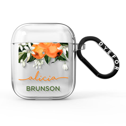 Personalised Orange Tree Wreath AirPods Clear Case