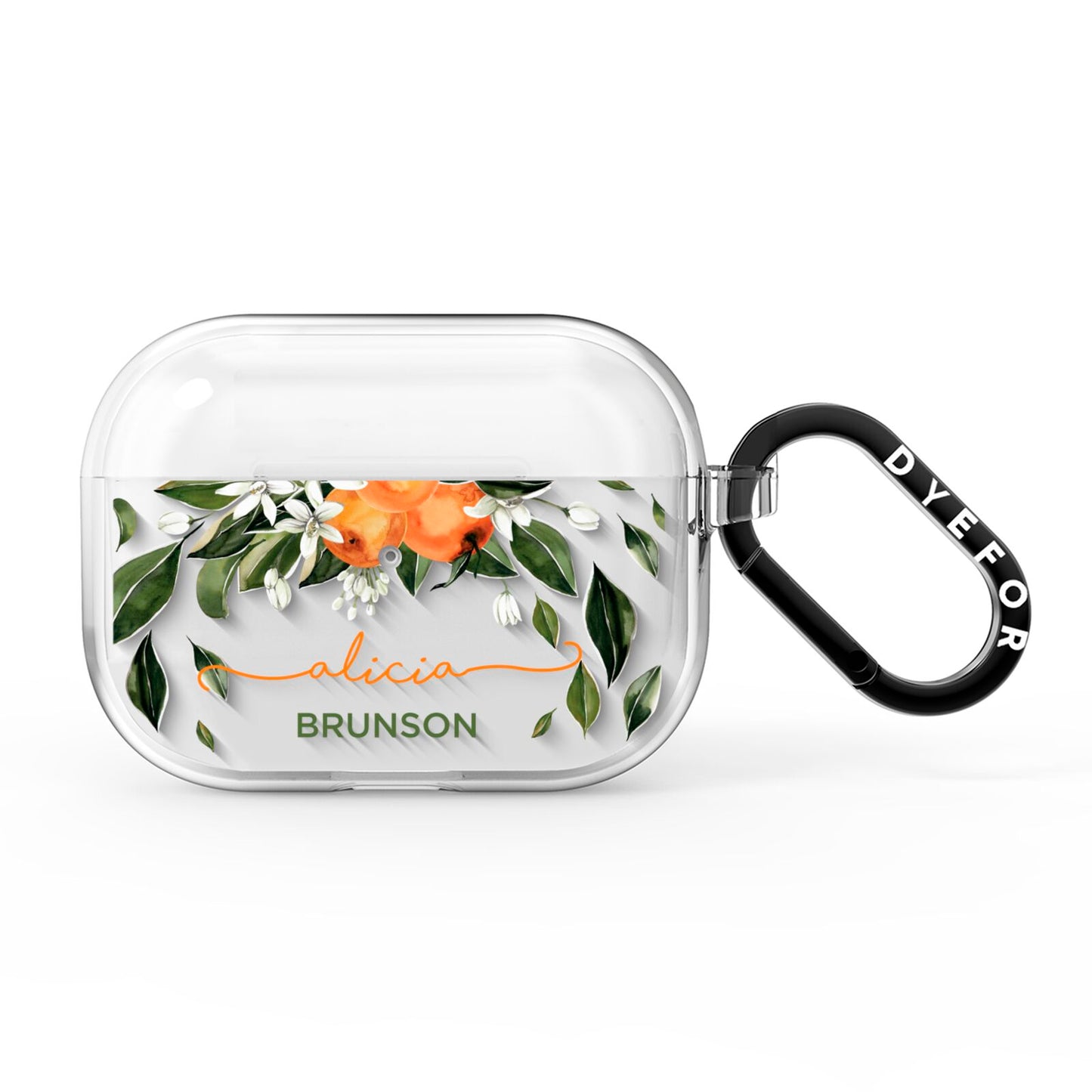 Personalised Orange Tree Wreath AirPods Pro Clear Case