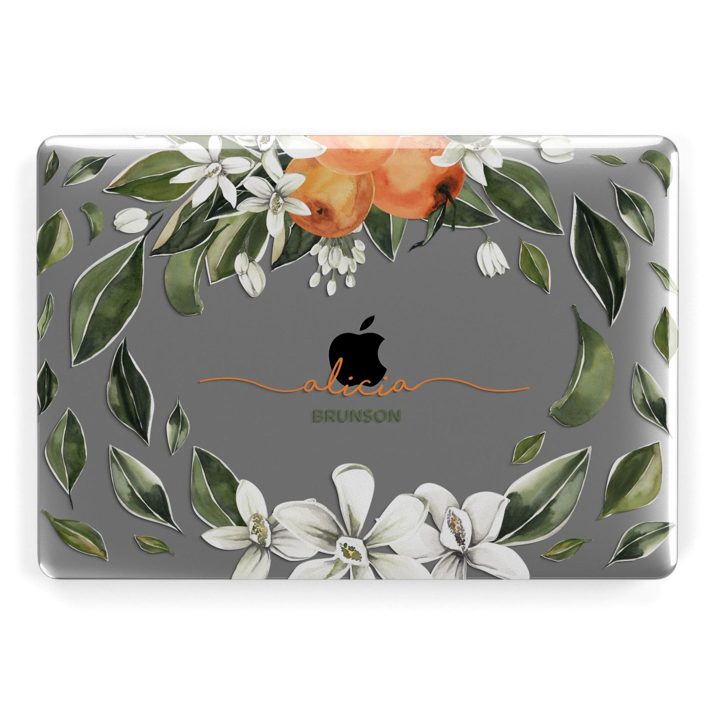 Personalised Orange Tree Wreath Apple MacBook Case