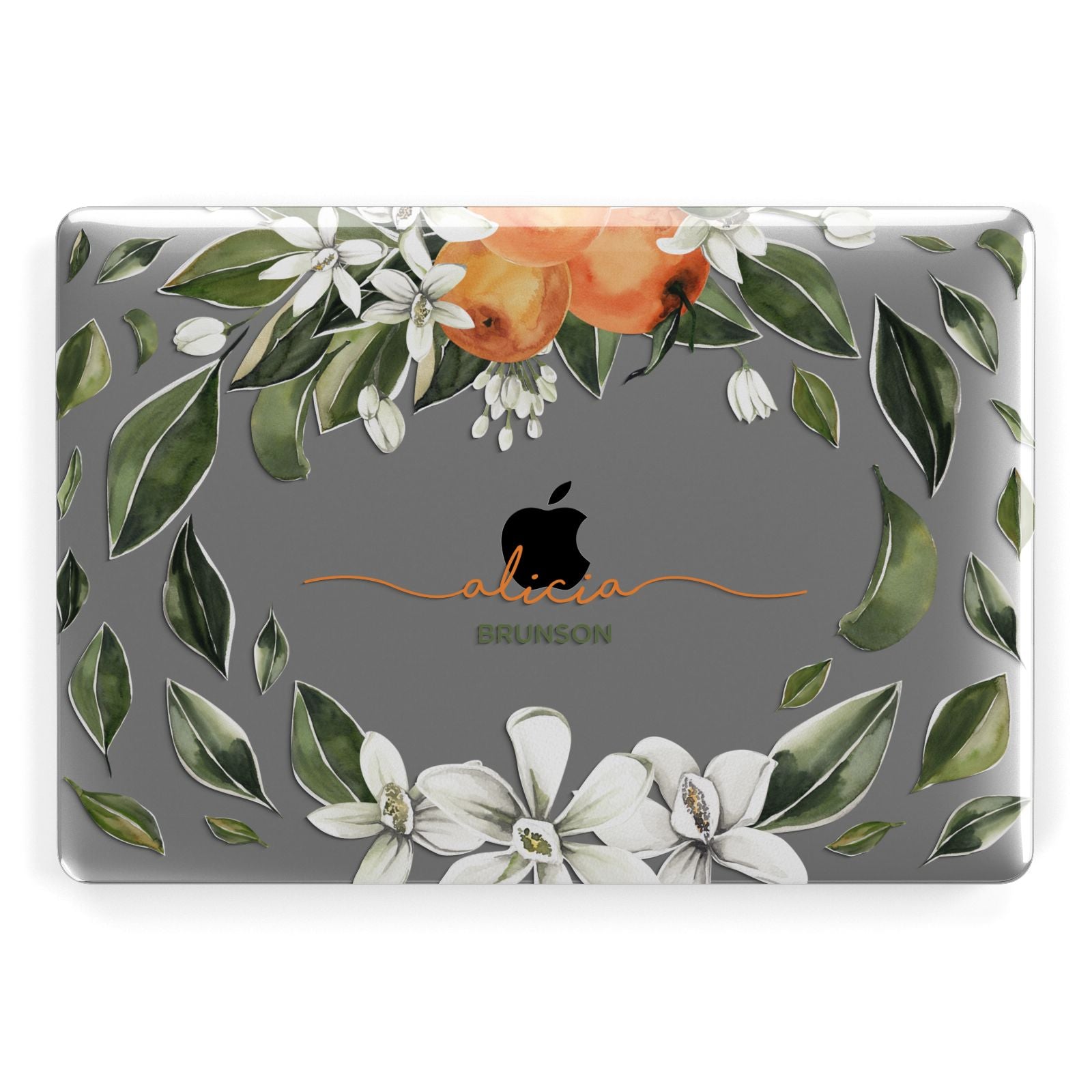 Personalised Orange Tree Wreath Apple MacBook Case