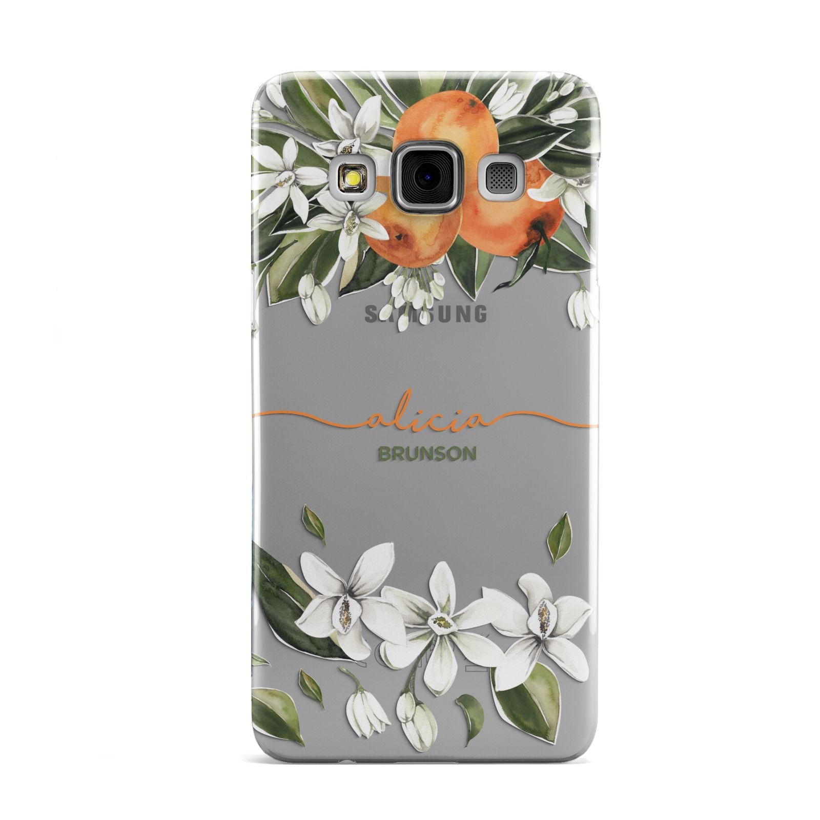 Personalised Orange Tree Wreath Samsung Galaxy A3 Case