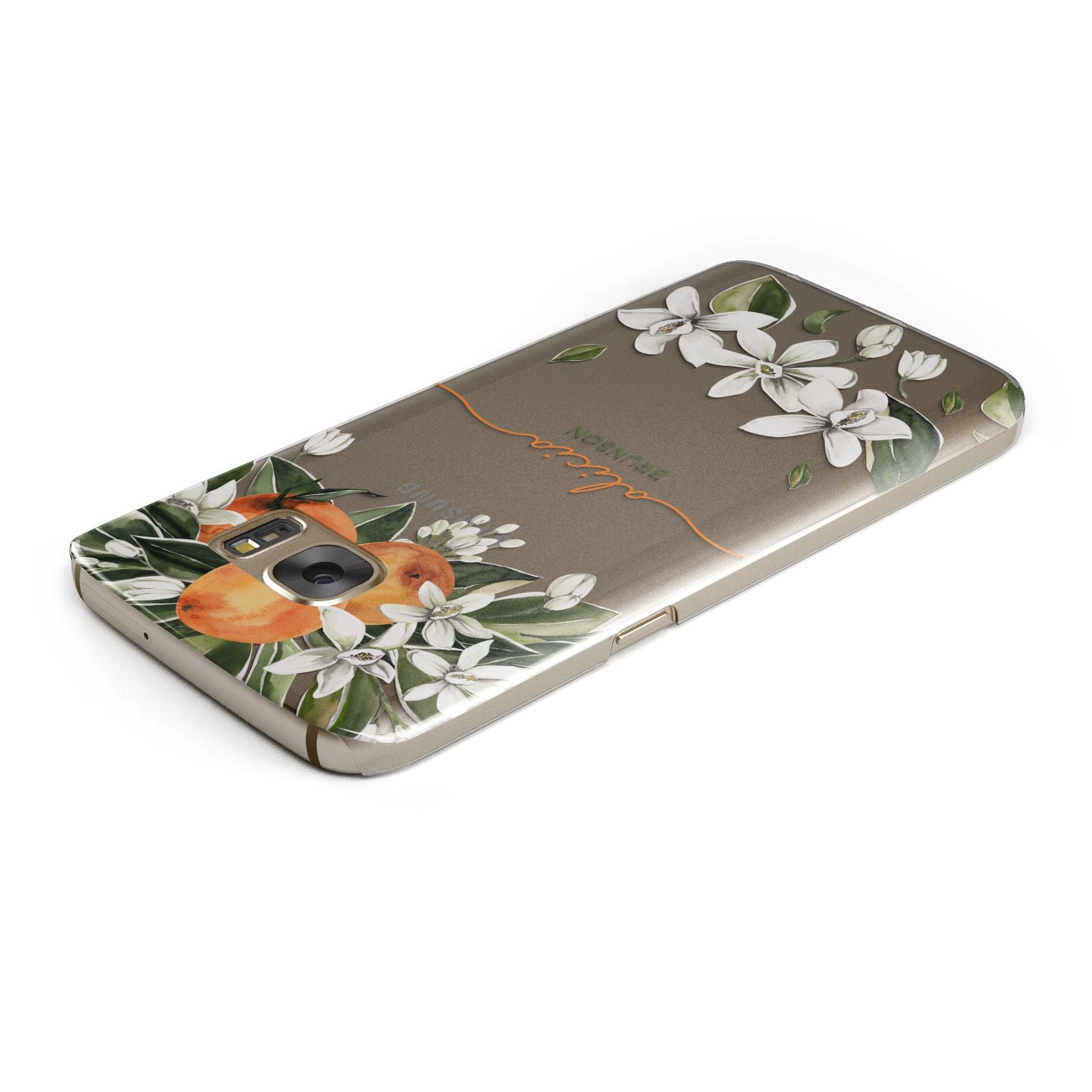 Personalised Orange Tree Wreath Samsung Galaxy Case Top Cutout