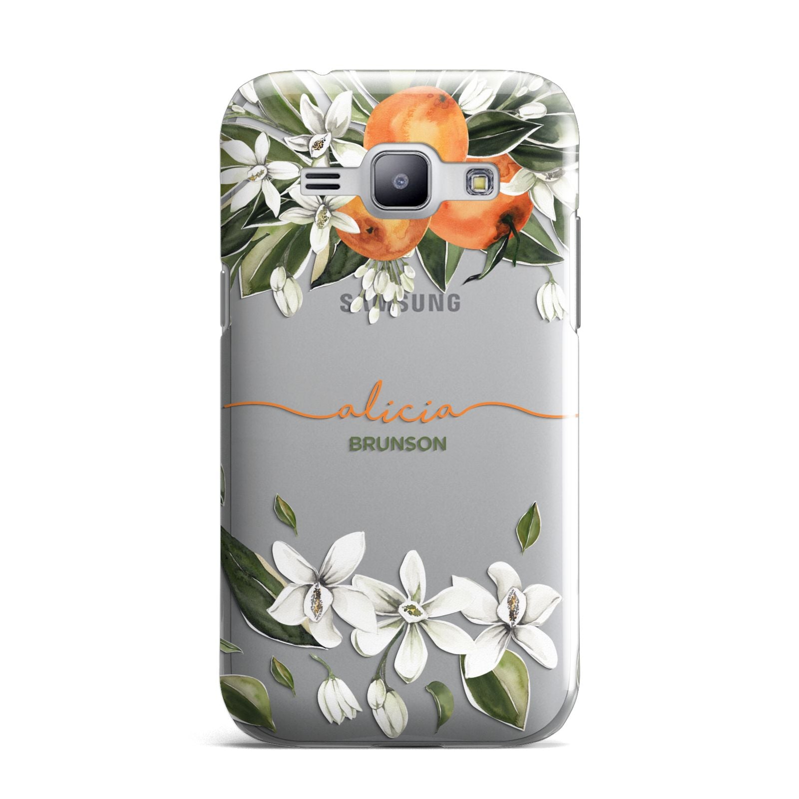 Personalised Orange Tree Wreath Samsung Galaxy J1 2015 Case