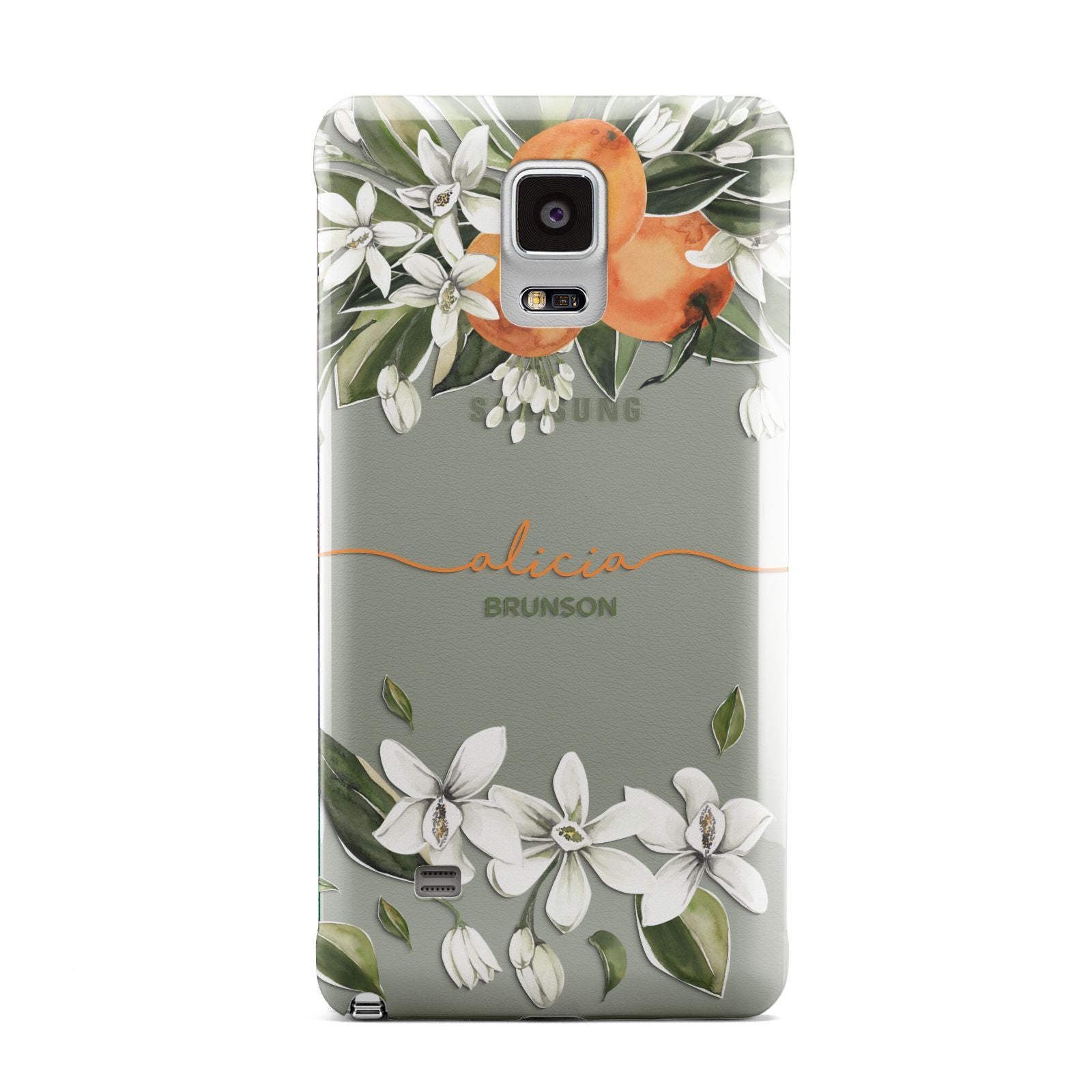 Personalised Orange Tree Wreath Samsung Galaxy Note 4 Case