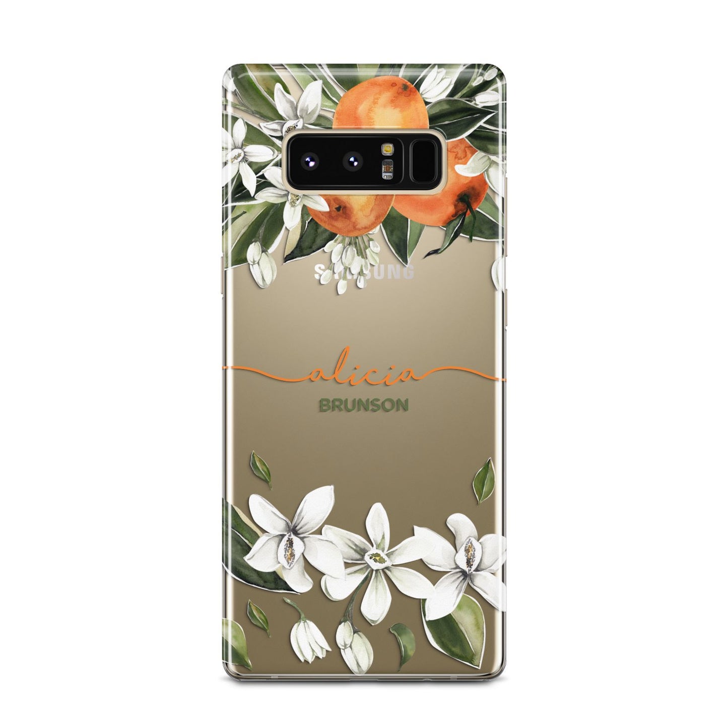 Personalised Orange Tree Wreath Samsung Galaxy Note 8 Case