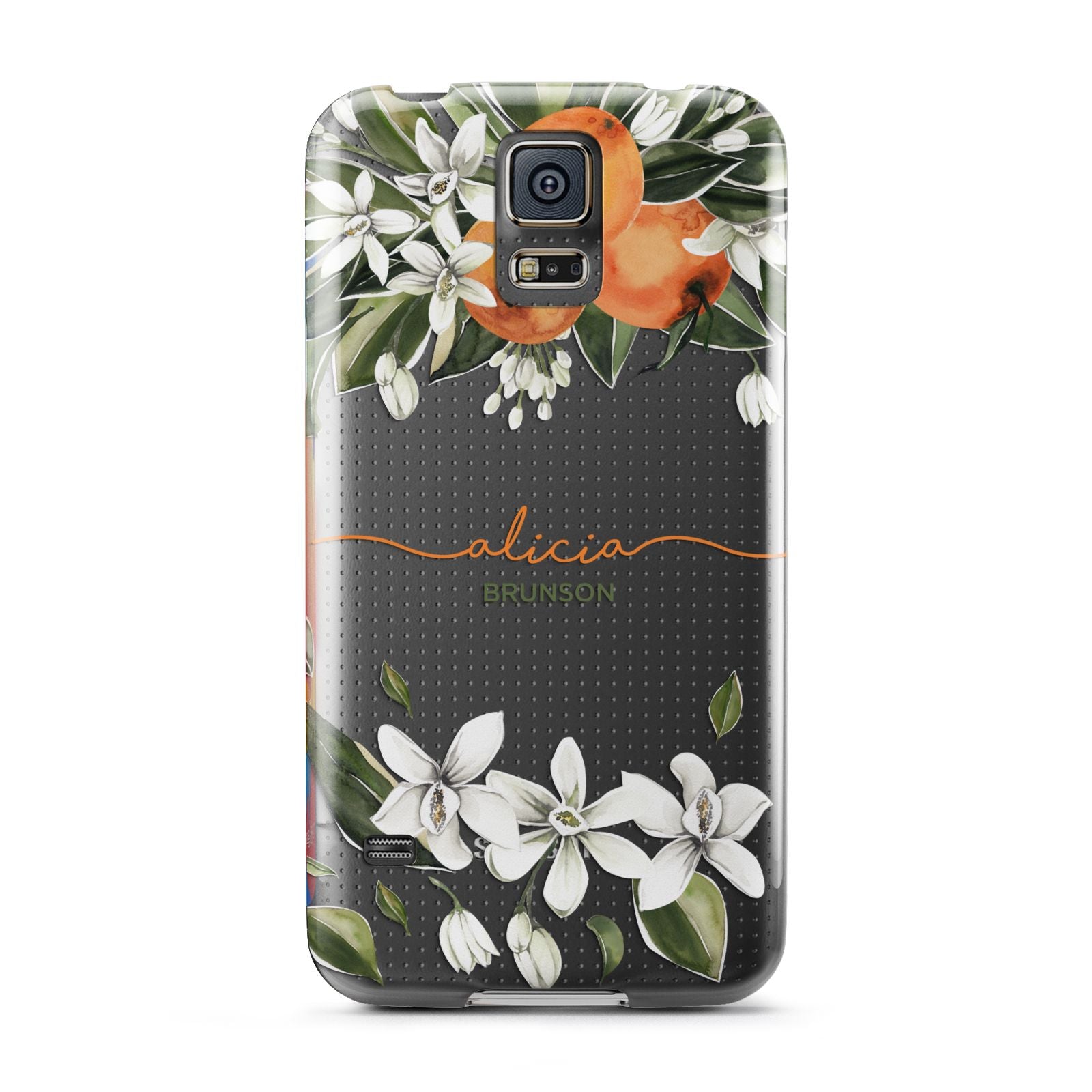 Personalised Orange Tree Wreath Samsung Galaxy S5 Case