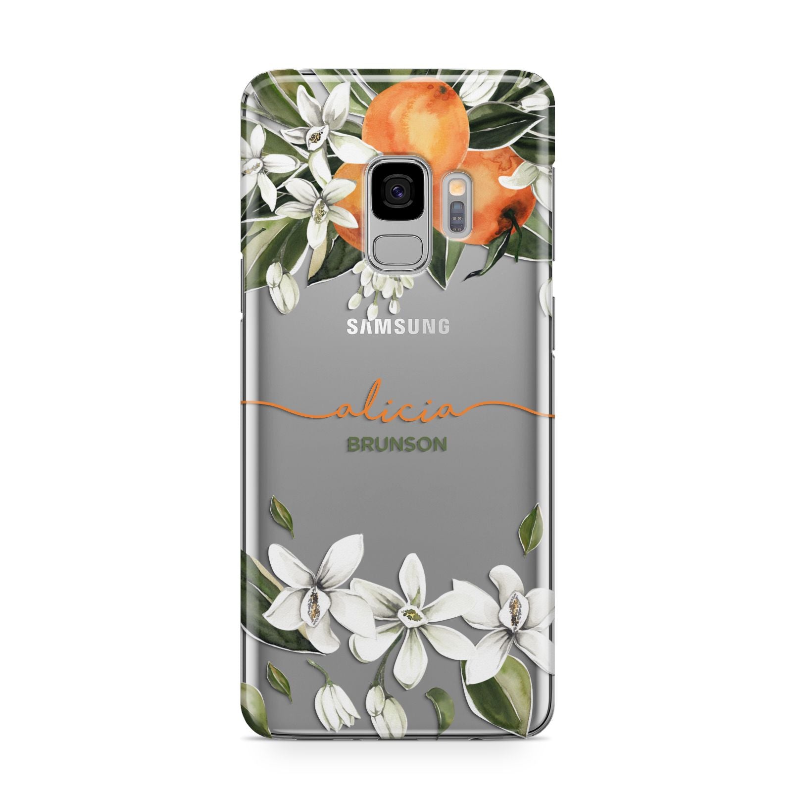 Personalised Orange Tree Wreath Samsung Galaxy S9 Case