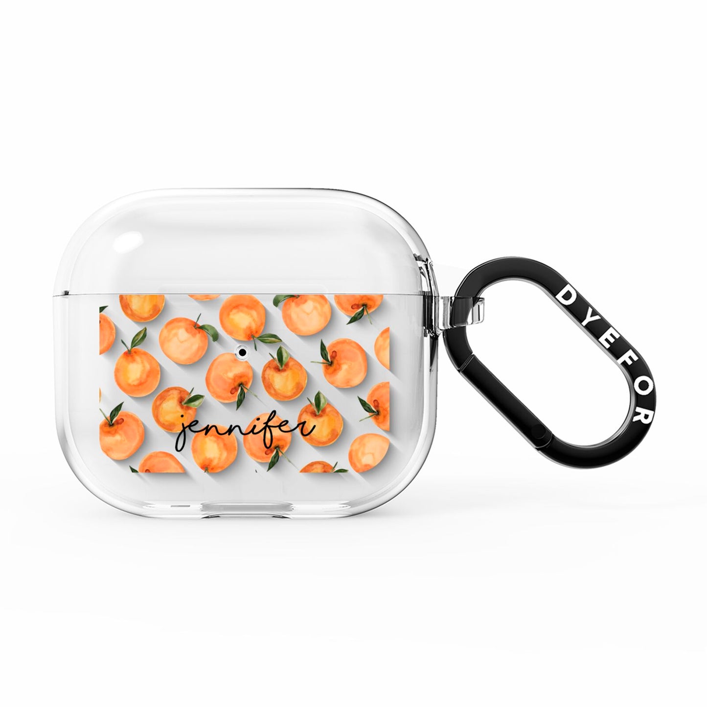 Personalised Oranges Name AirPods Clear Case 3rd Gen