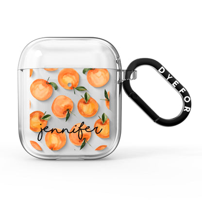 Personalised Oranges Name AirPods Clear Case