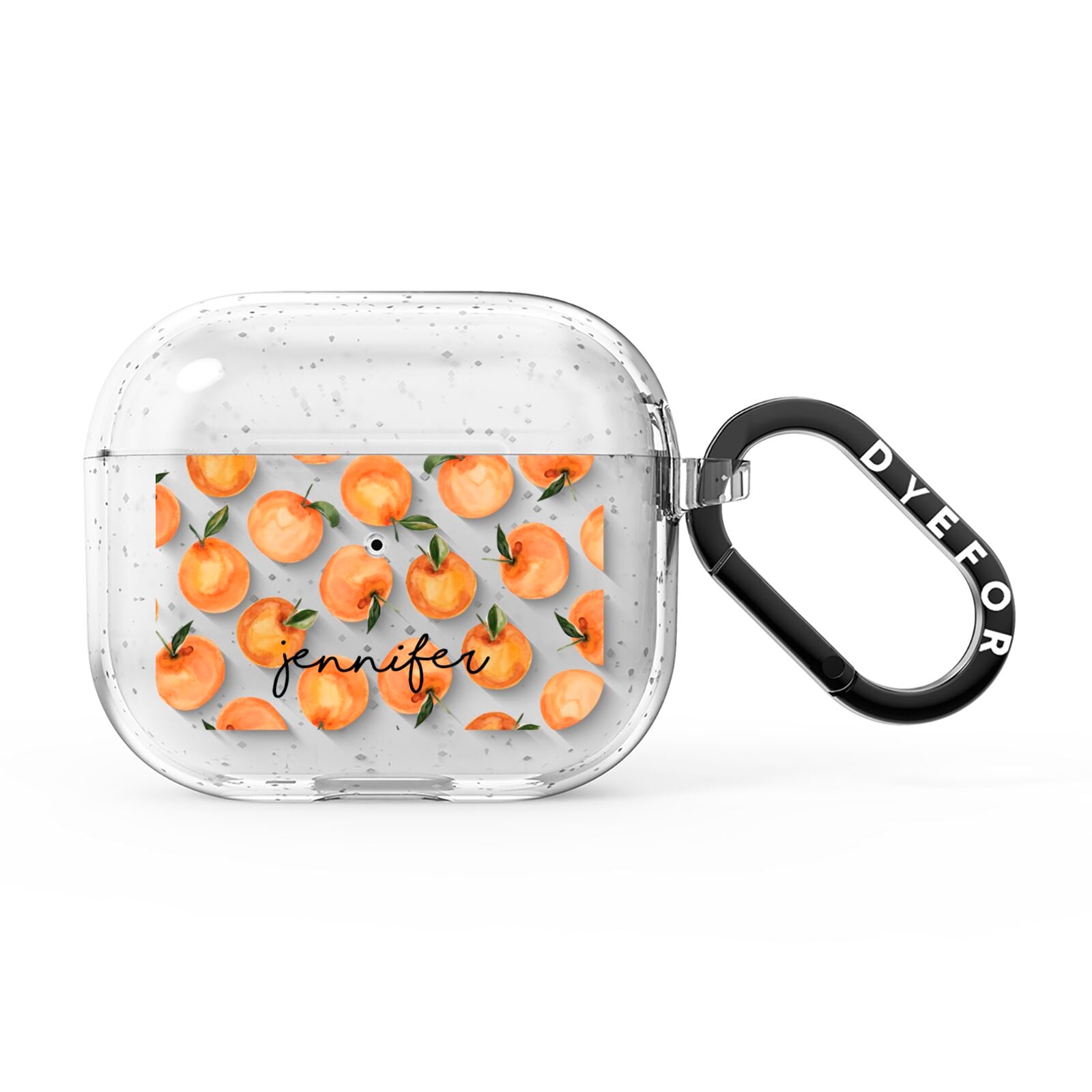 Personalised Oranges Name AirPods Glitter Case 3rd Gen