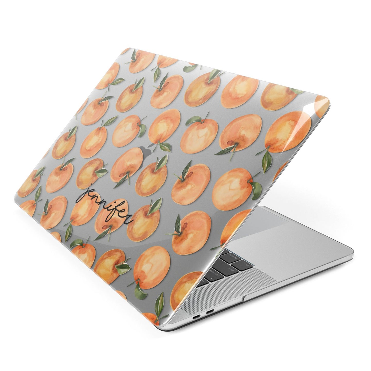 Personalised Oranges Name Apple MacBook Case Side View