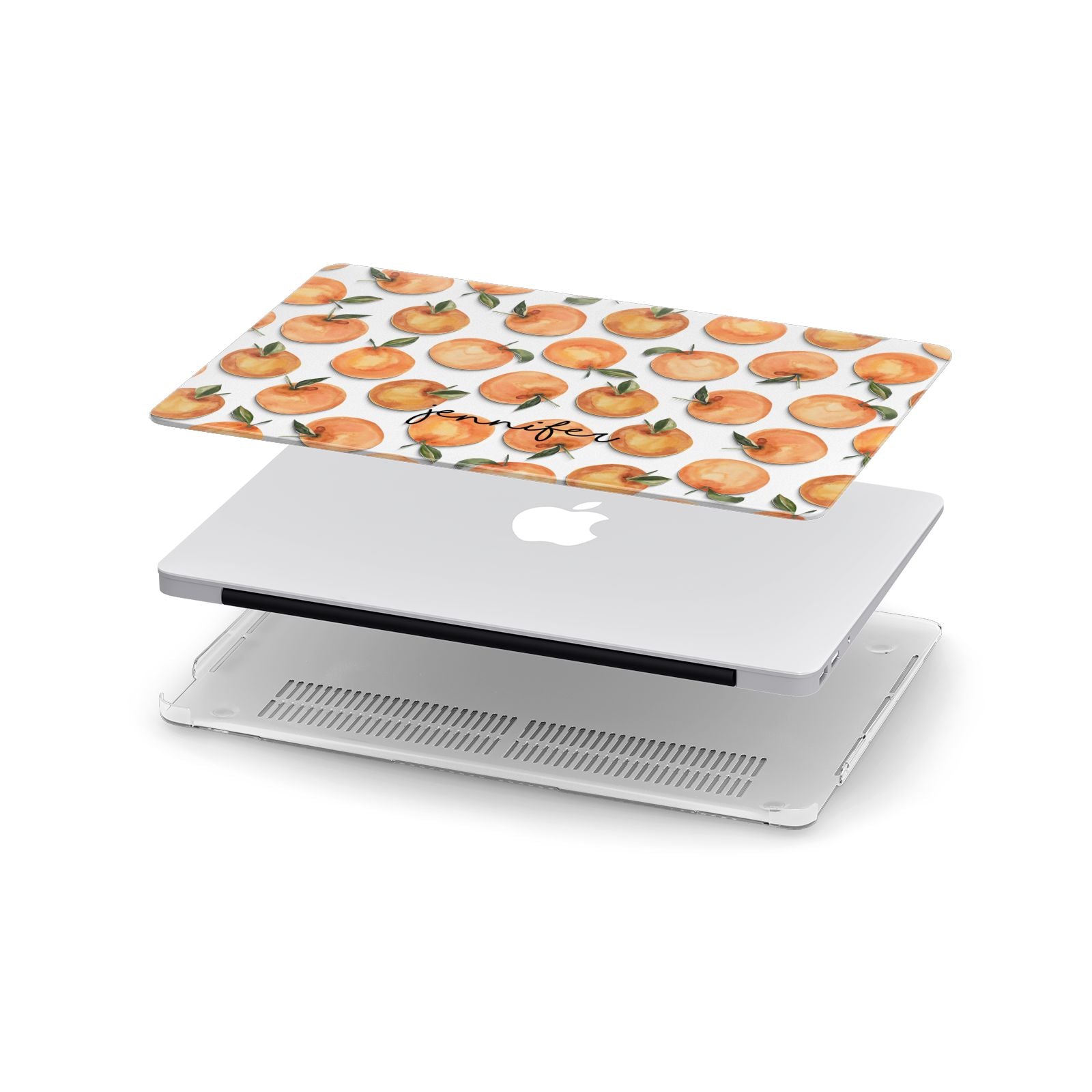 Personalised Oranges Name Apple MacBook Case in Detail