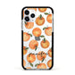 Personalised Oranges Name Apple iPhone 11 Pro in Silver with Black Impact Case