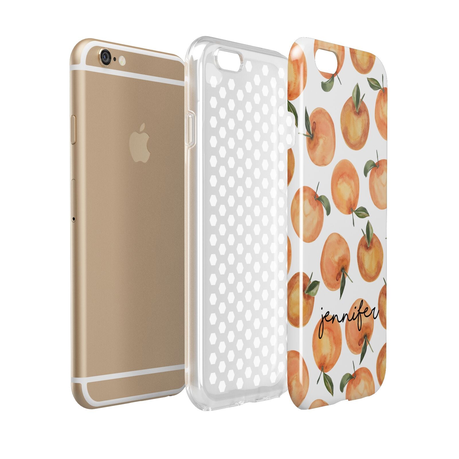 Personalised Oranges Name Apple iPhone 6 3D Tough Case Expanded view