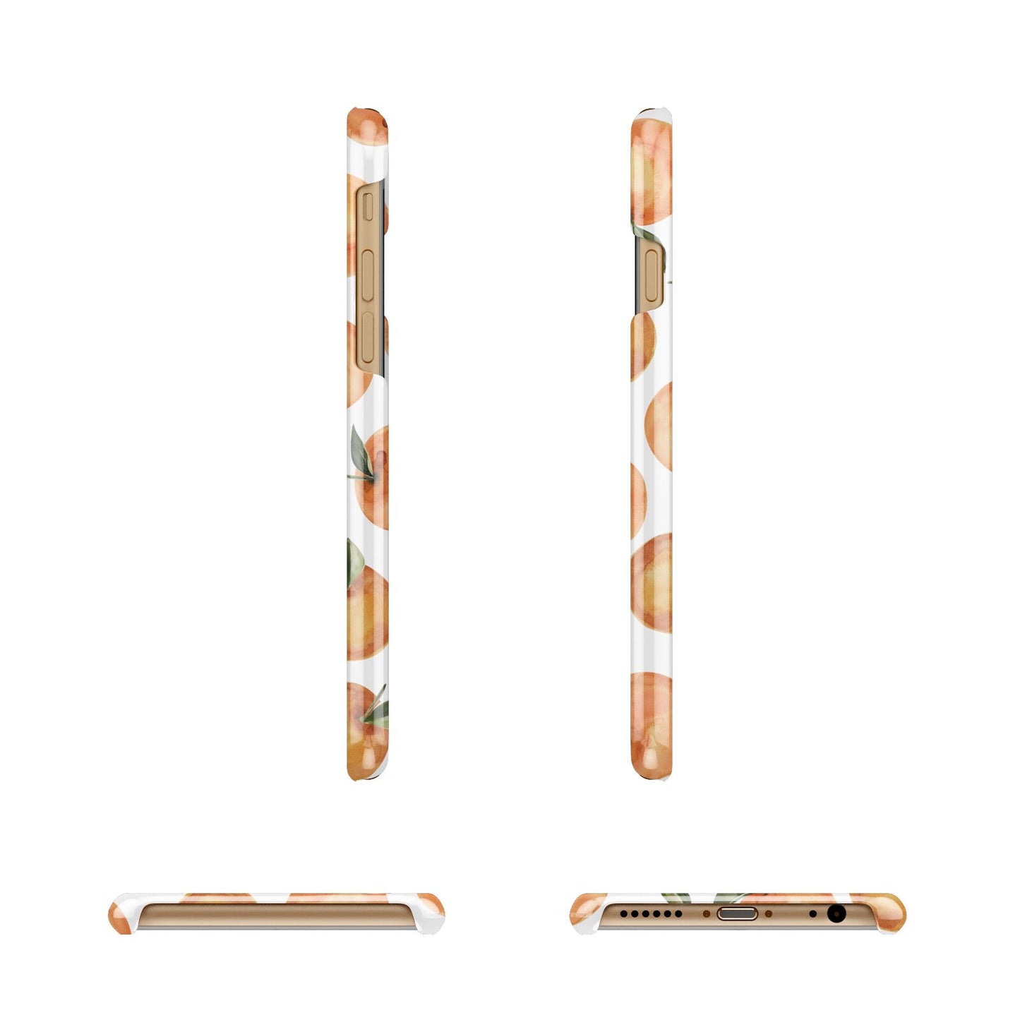 Personalised Oranges Name Apple iPhone 6 3D Wrap Snap Case Angled Images