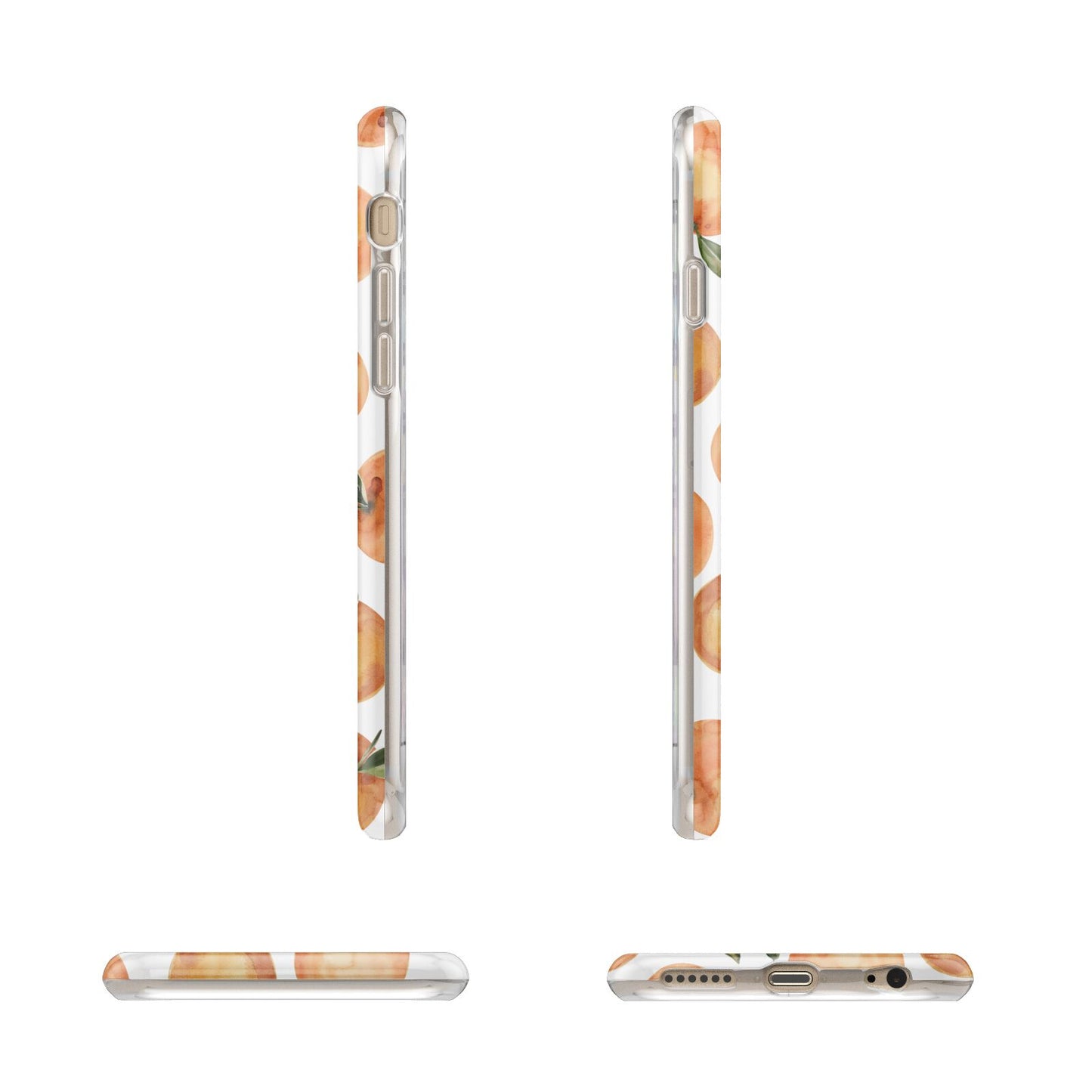 Personalised Oranges Name Apple iPhone 6 3D Wrap Tough Case Alternative Image Angles