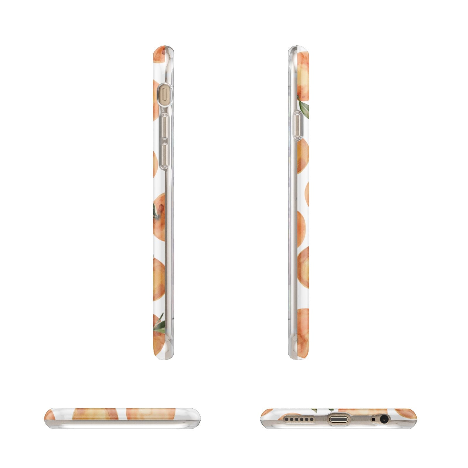 Personalised Oranges Name Apple iPhone 6 3D Wrap Tough Case Alternative Image Angles