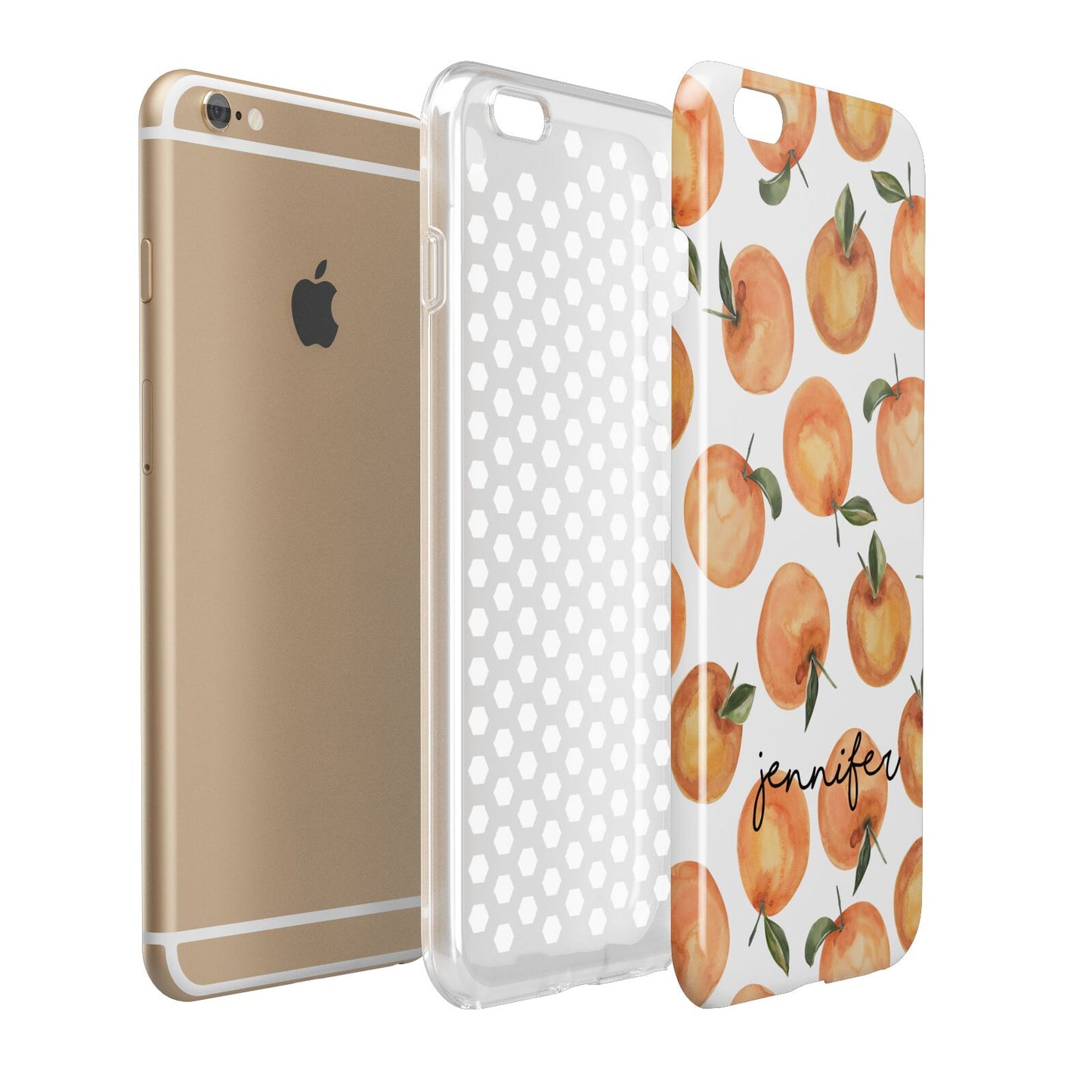 Personalised Oranges Name Apple iPhone 6 Plus 3D Tough Case Expand Detail Image