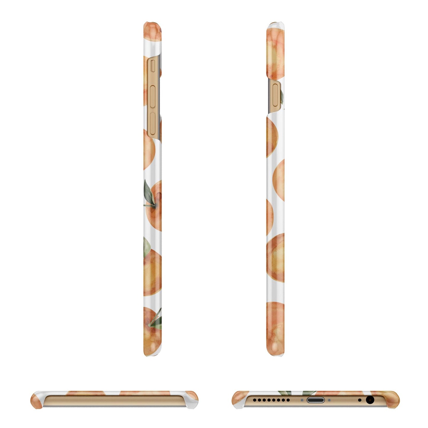 Personalised Oranges Name Apple iPhone 6 Plus 3D Wrap Snap Case Angled Images