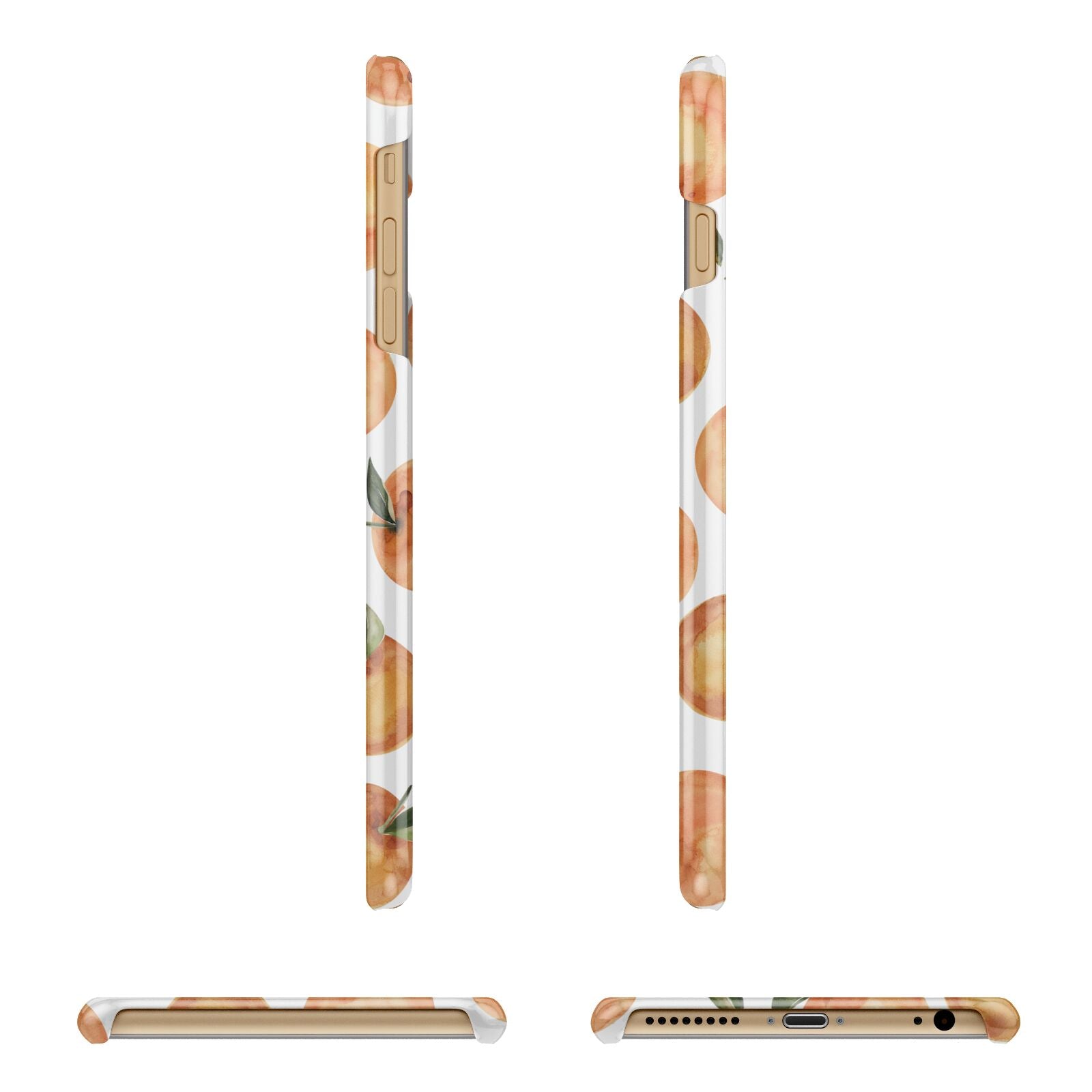 Personalised Oranges Name Apple iPhone 6 Plus 3D Wrap Snap Case Angled Images