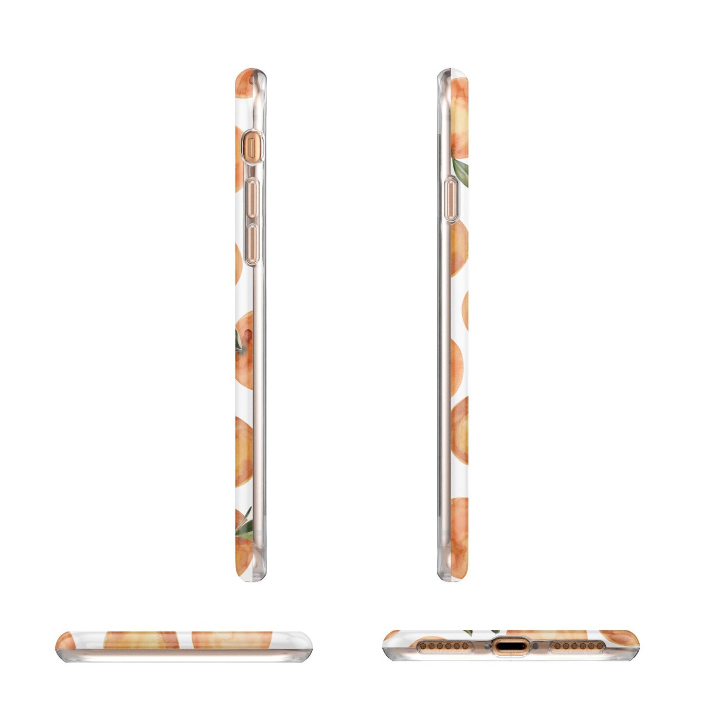 Personalised Oranges Name Apple iPhone 7 8 3D Wrap Tough Case Alternative Image Angles