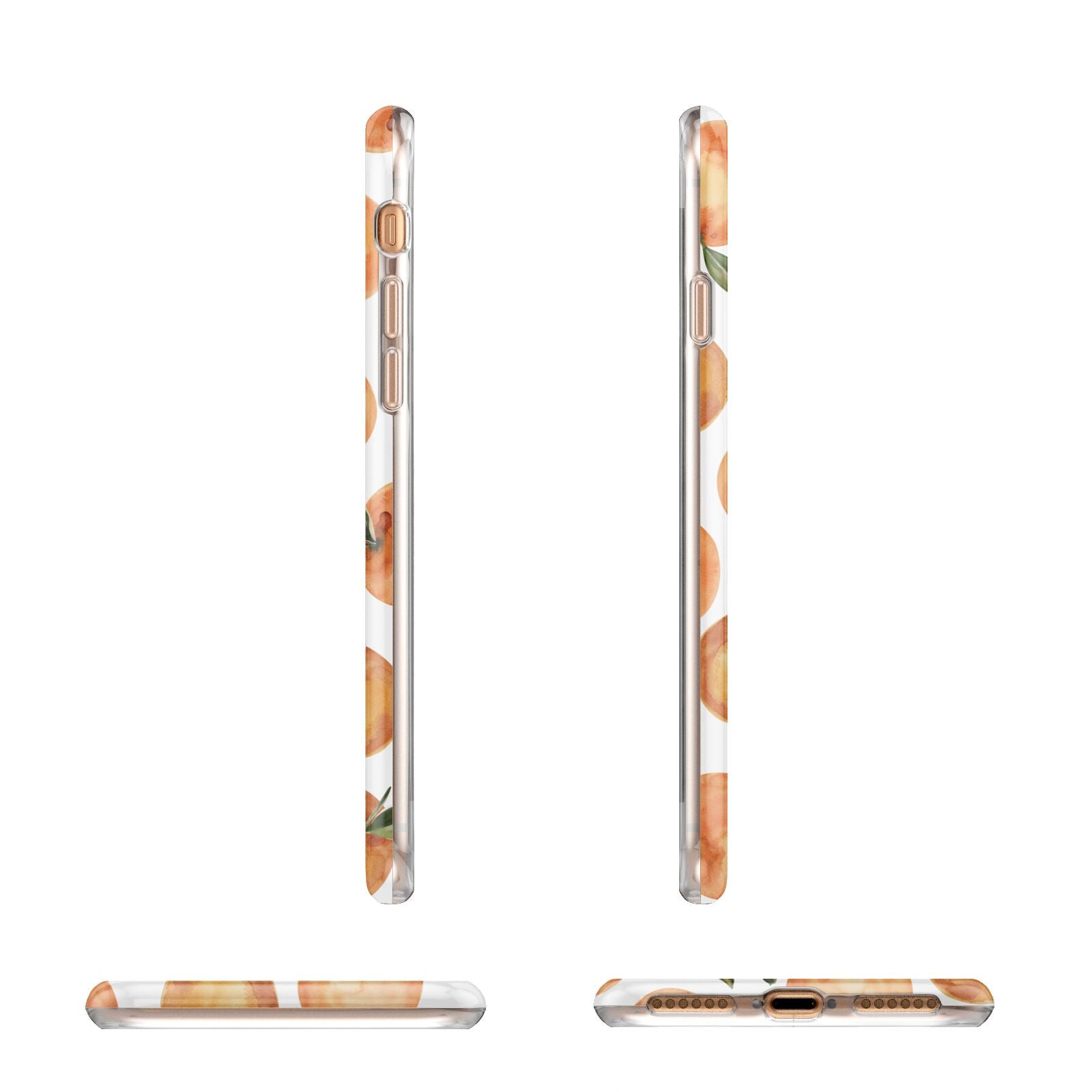 Personalised Oranges Name Apple iPhone 7 8 3D Wrap Tough Case Alternative Image Angles