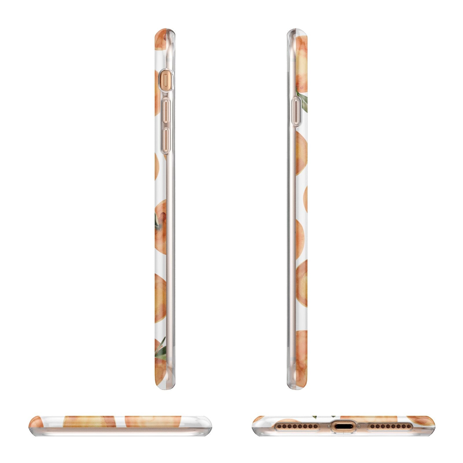 Personalised Oranges Name Apple iPhone 7 8 Plus 3D Wrap Tough Case Alternative Image Angles