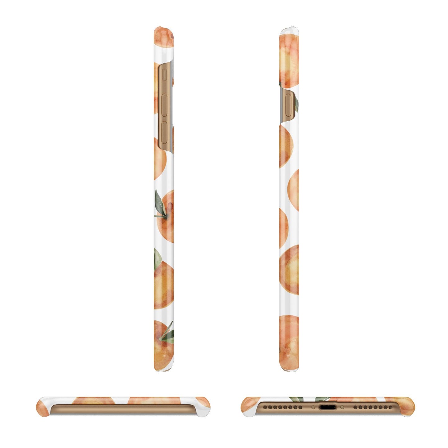 Personalised Oranges Name Apple iPhone 7 Plus 3D Wrap Snap Case Angled Images