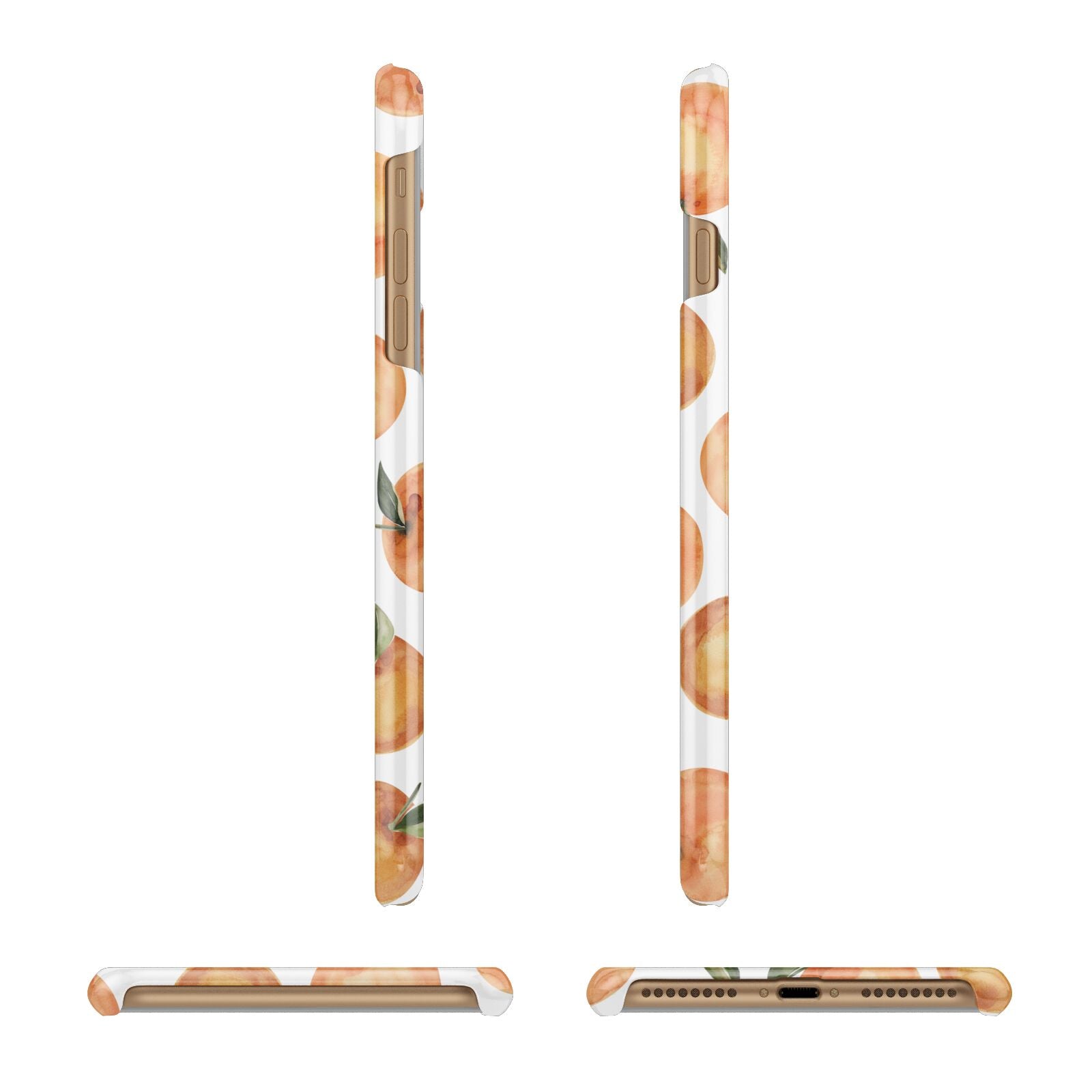 Personalised Oranges Name Apple iPhone 7 Plus 3D Wrap Snap Case Angled Images