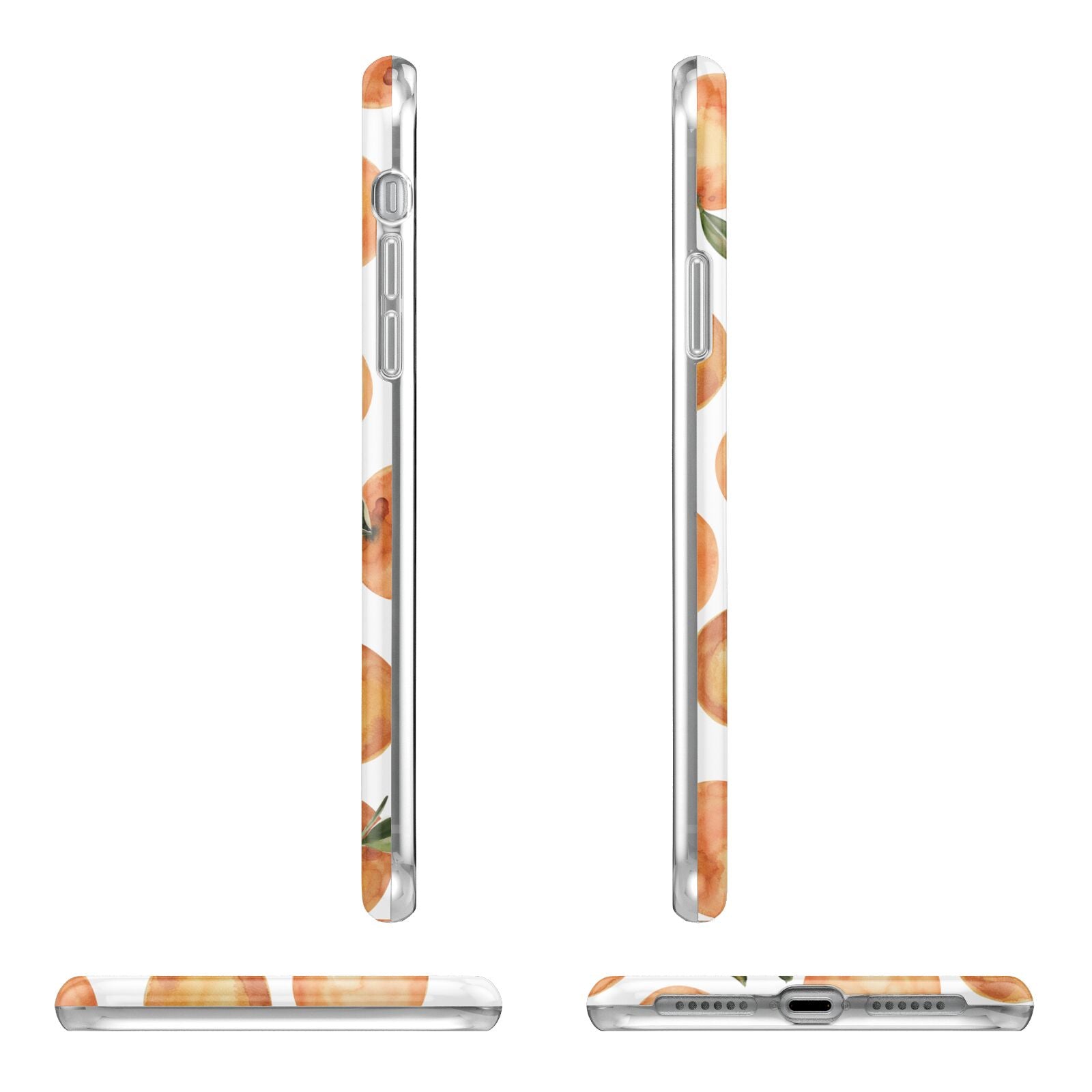 Personalised Oranges Name Apple iPhone XR in White with 3D Wrap Tough Case Alternative Image Angles