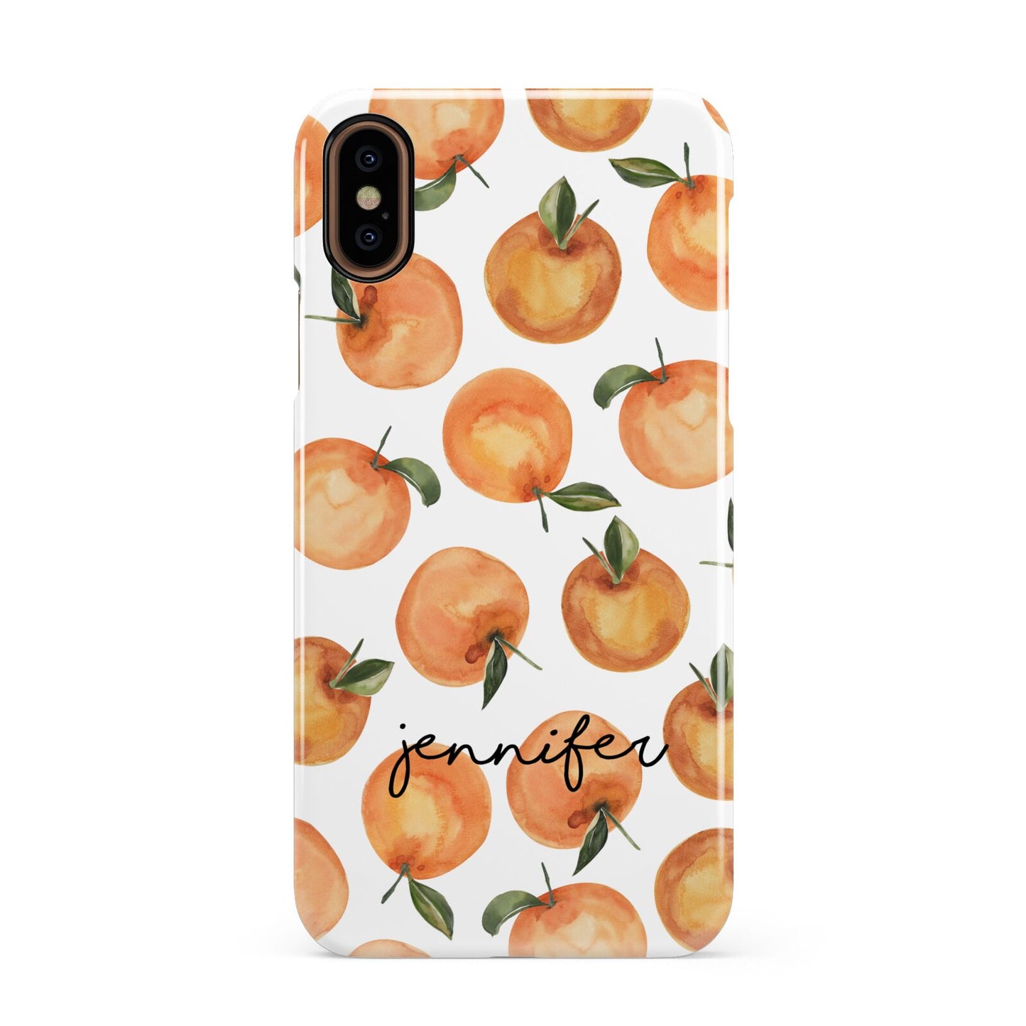 Personalised Oranges Name Apple iPhone XS 3D Snap Case
