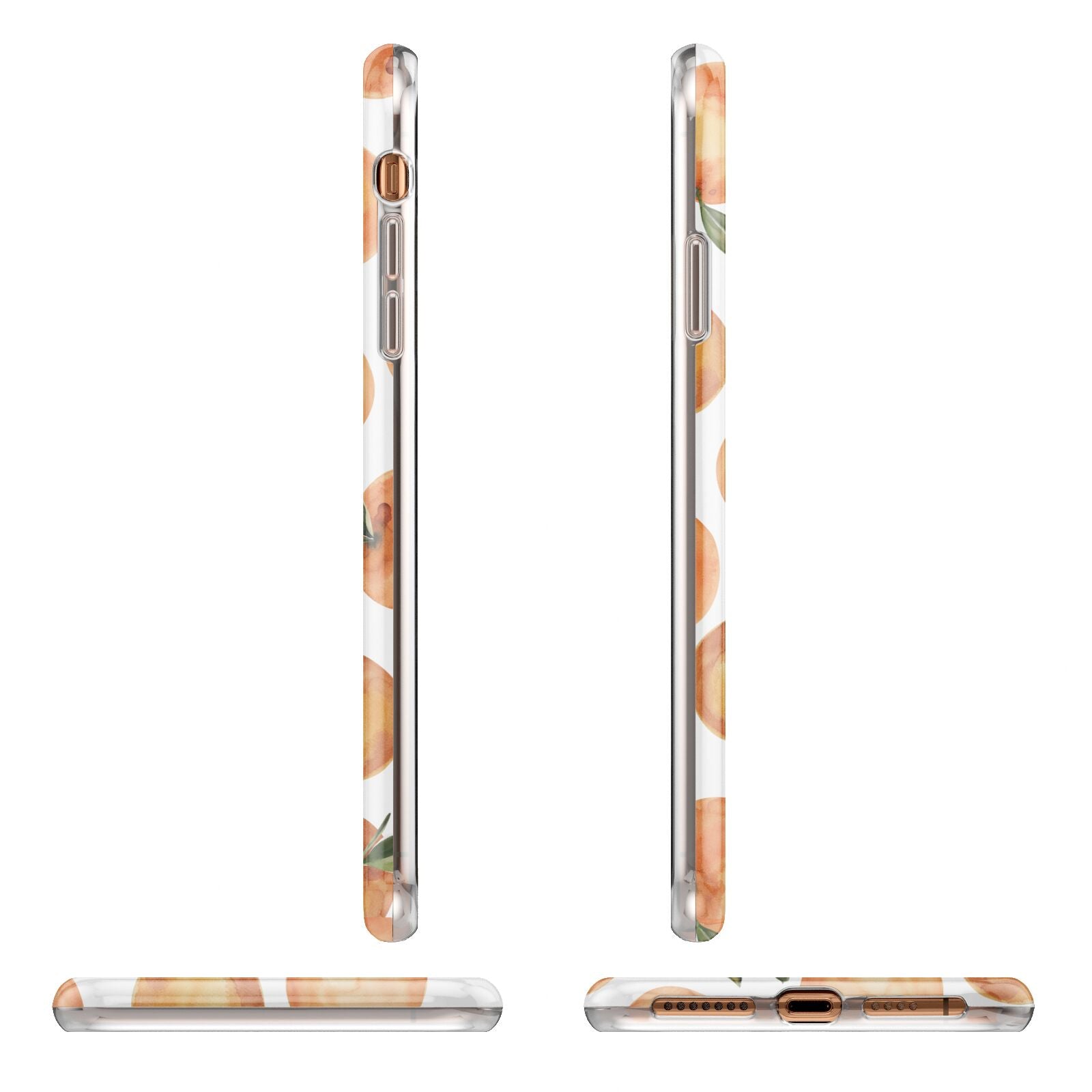 Personalised Oranges Name Apple iPhone XS Max 3D Wrap Tough Case Alternative Image Angles