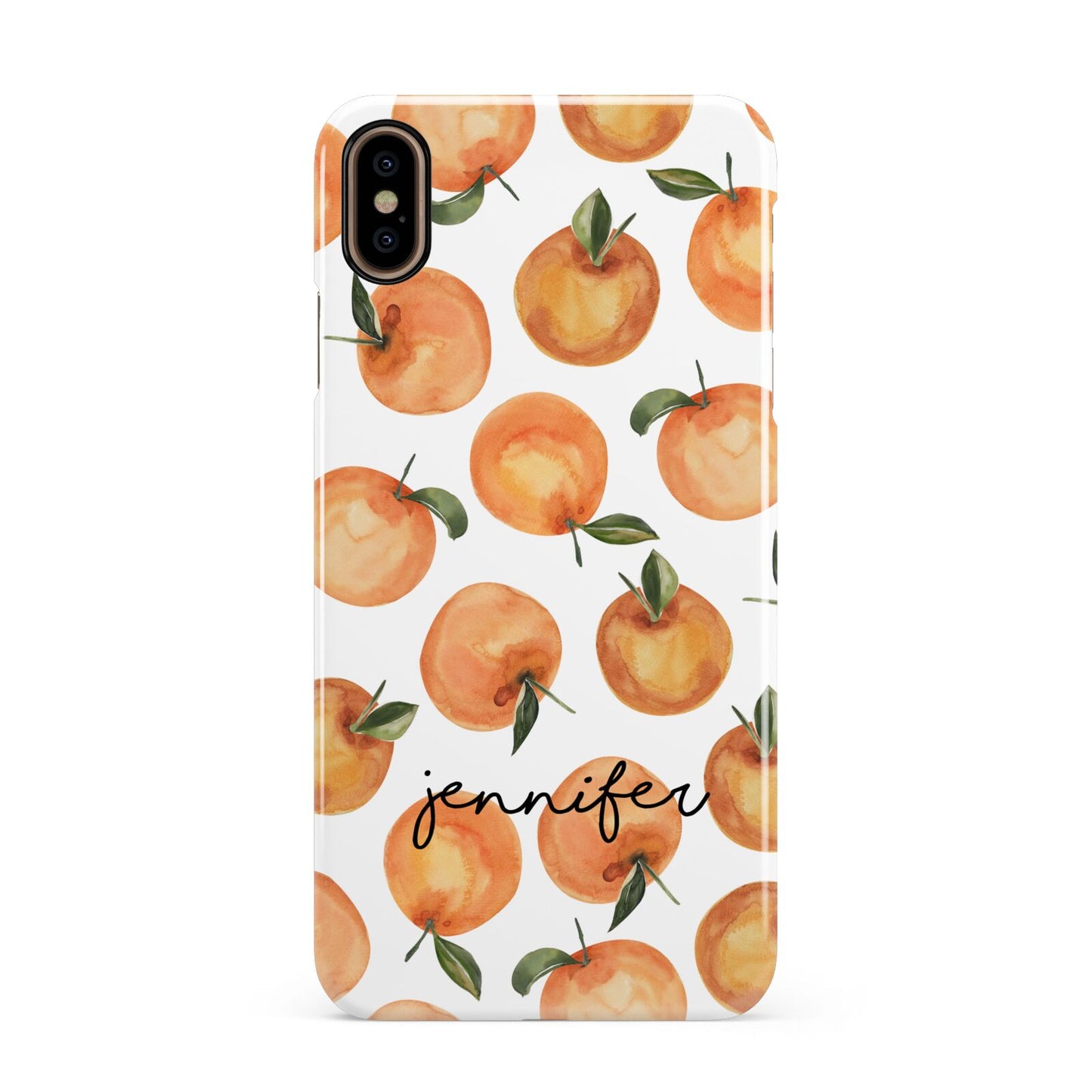 Personalised Oranges Name Apple iPhone Xs Max 3D Snap Case