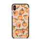 Personalised Oranges Name Apple iPhone Xs Max Impact Case Black Edge on Gold Phone