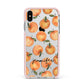 Personalised Oranges Name Apple iPhone Xs Max Impact Case Pink Edge on Silver Phone