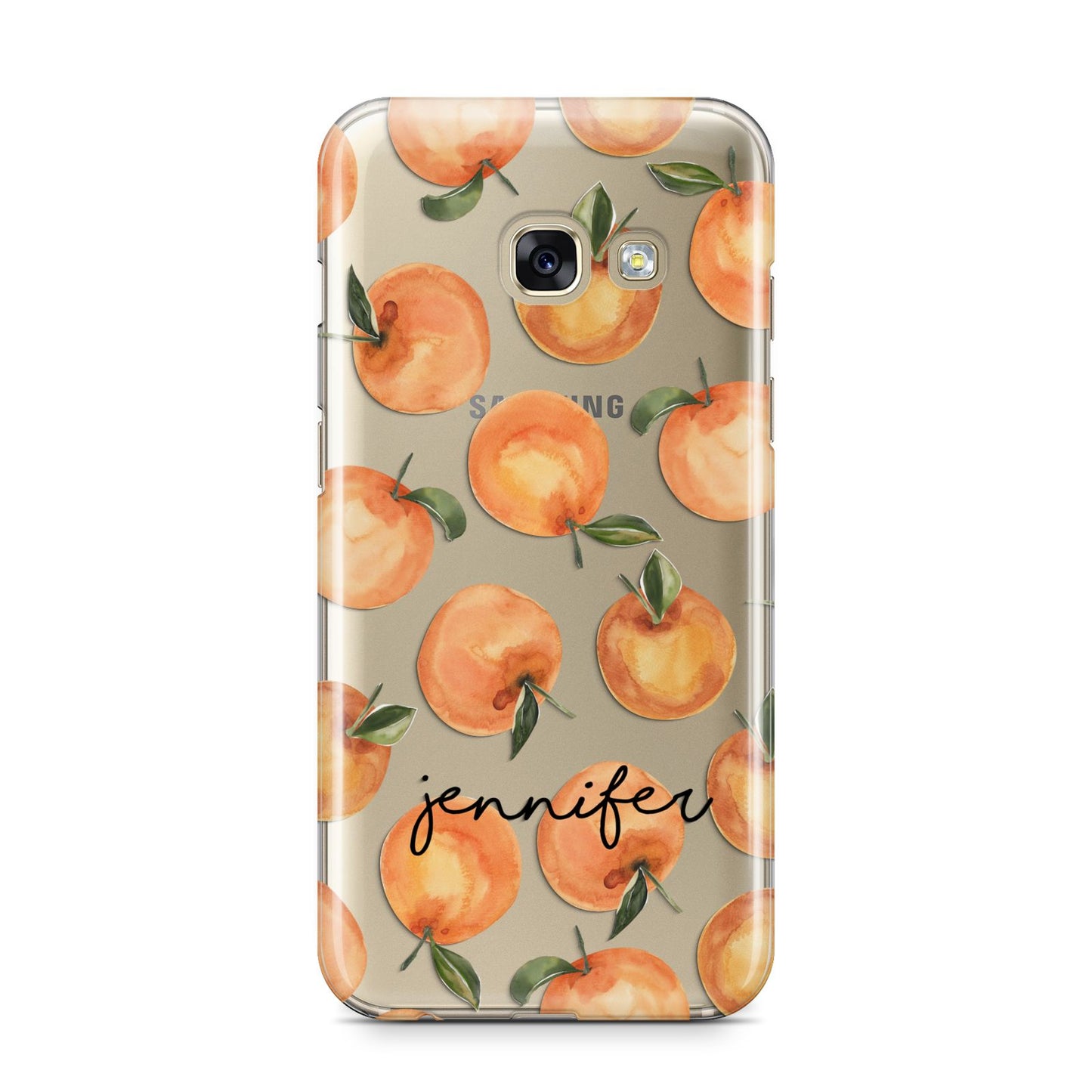 Personalised Oranges Name Samsung Galaxy A3 2017 Case on gold phone