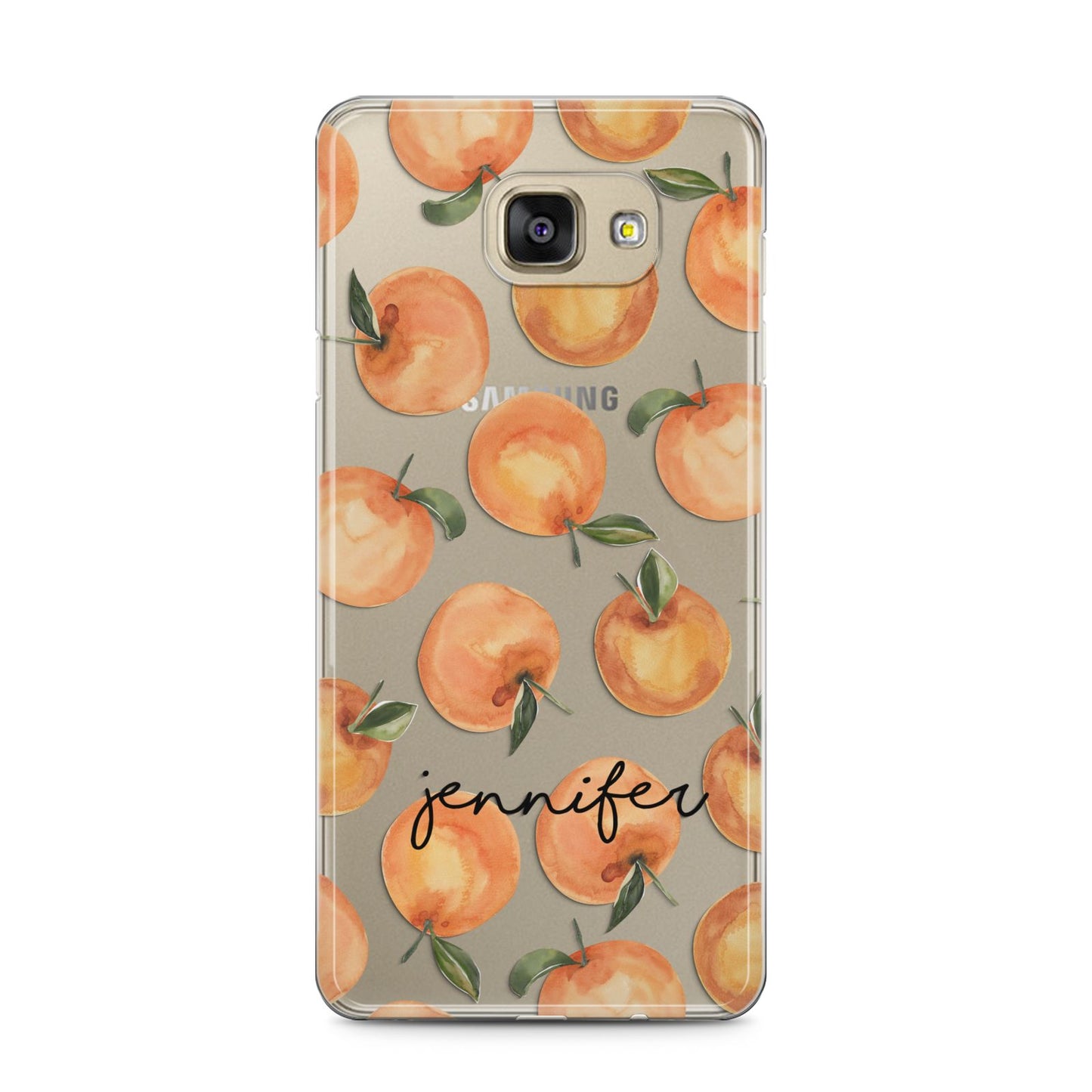 Personalised Oranges Name Samsung Galaxy A5 2016 Case on gold phone